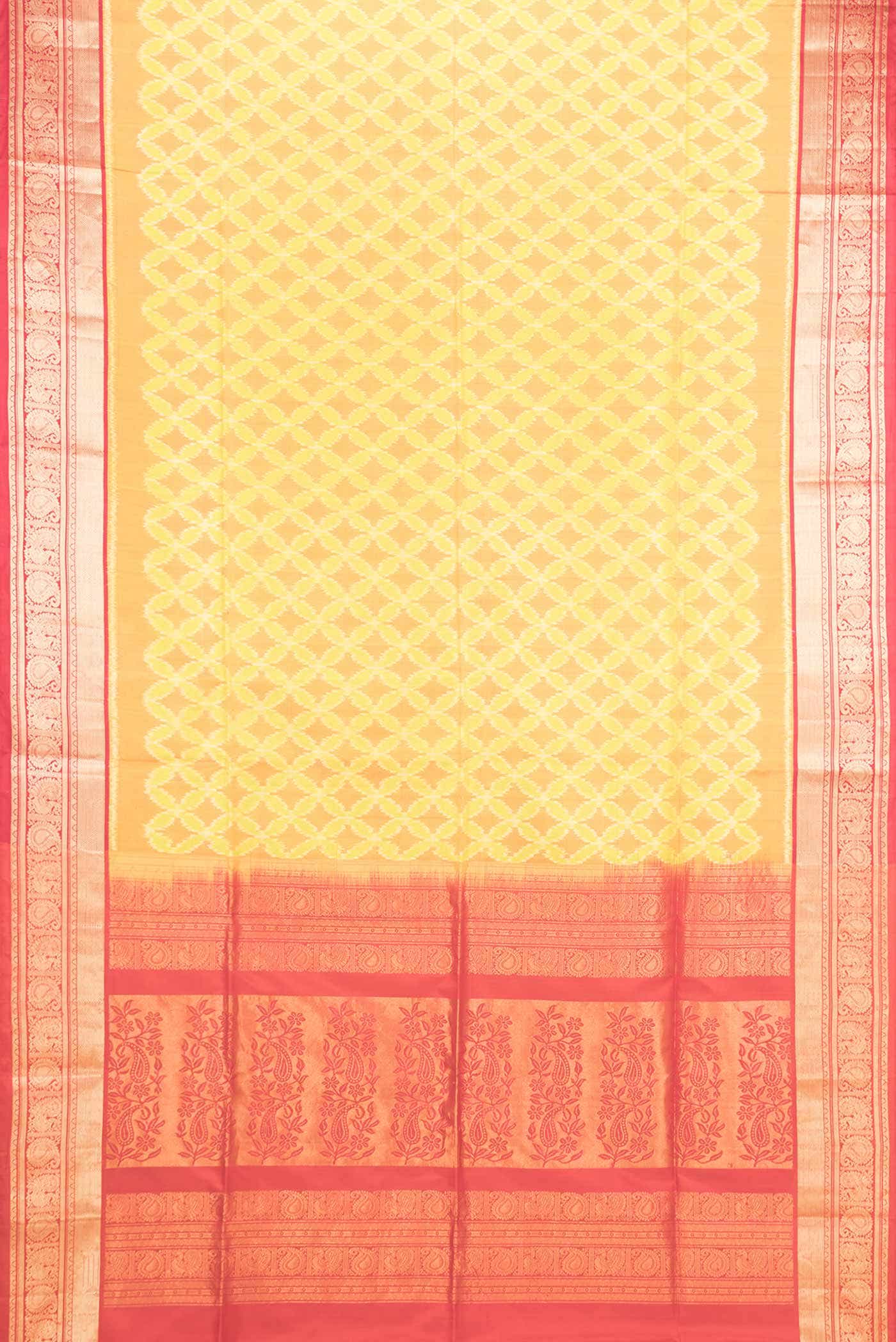 Yellow Dual Tone Soft Silk Saree