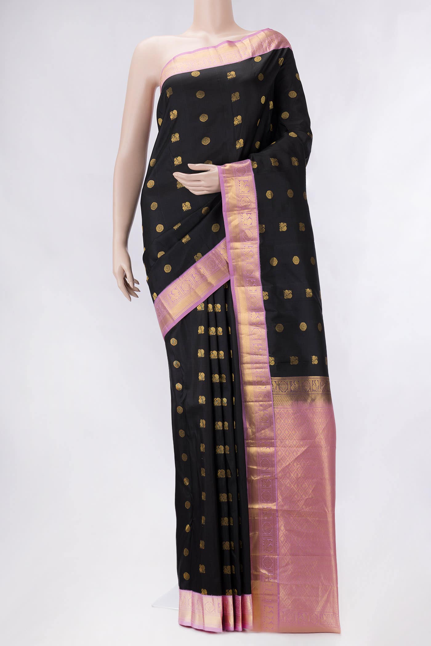 Black Dual Tone Kanchipuram Silk Saree