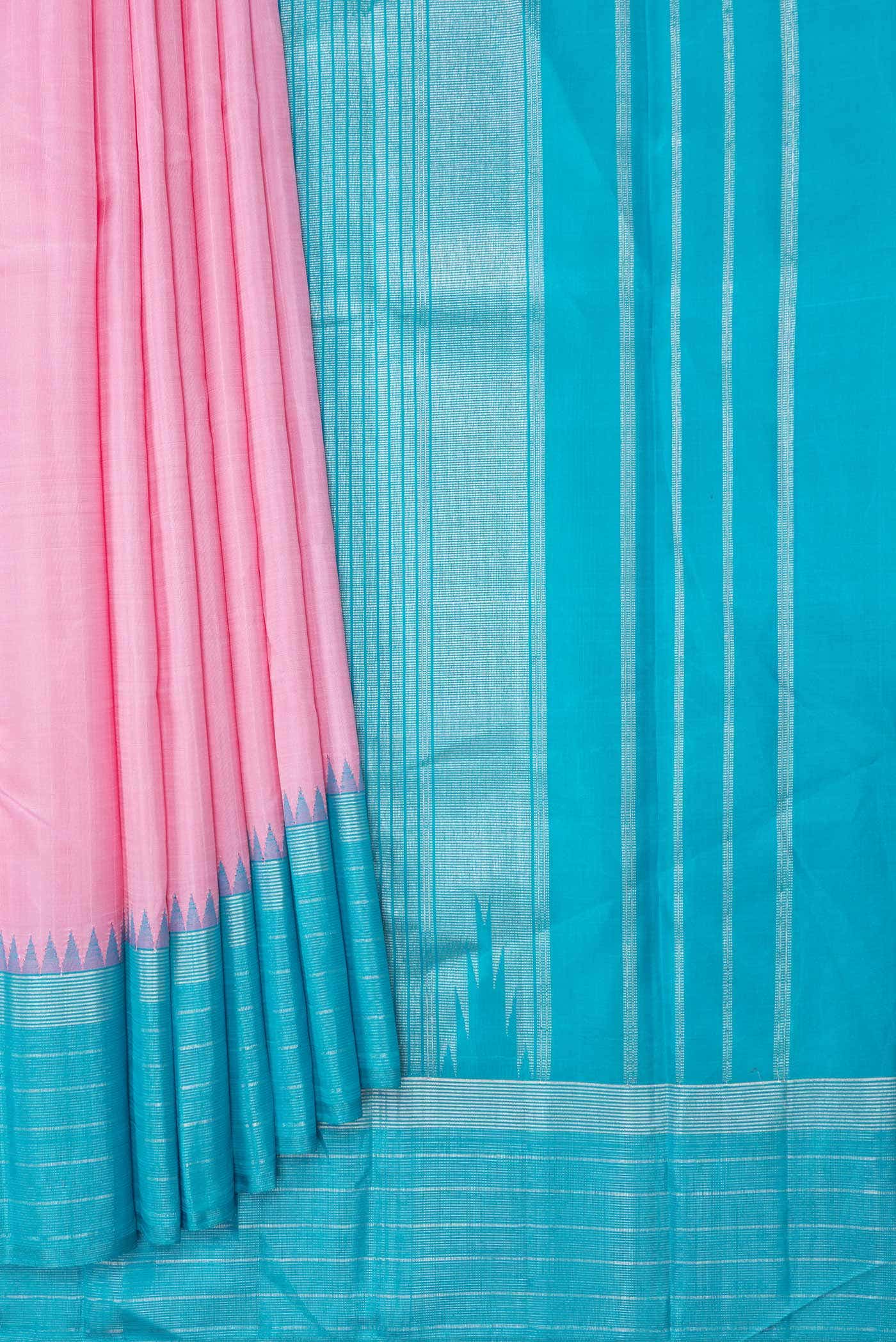 Pink Dual Tone Kanchipuram Silk Saree