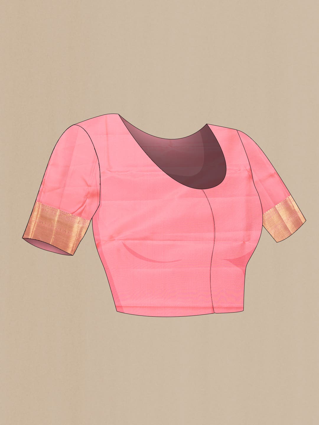 Pink Dual Tone Kanchipuram Silk Saree