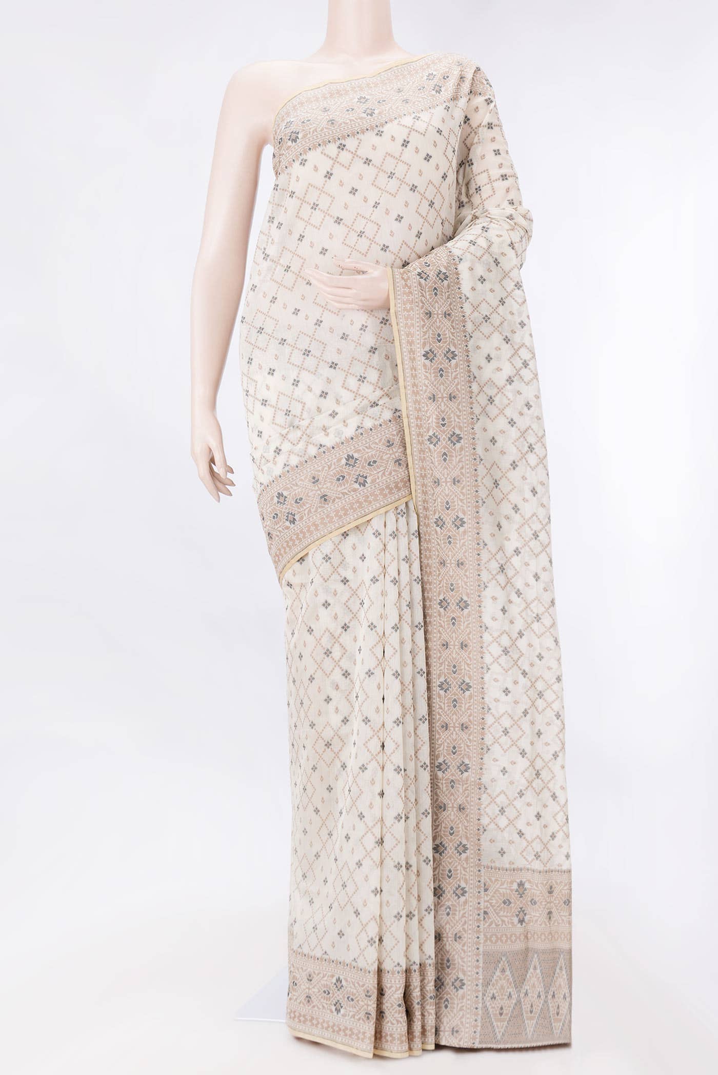Sandal Dual Tone Chanderi Silk Saree