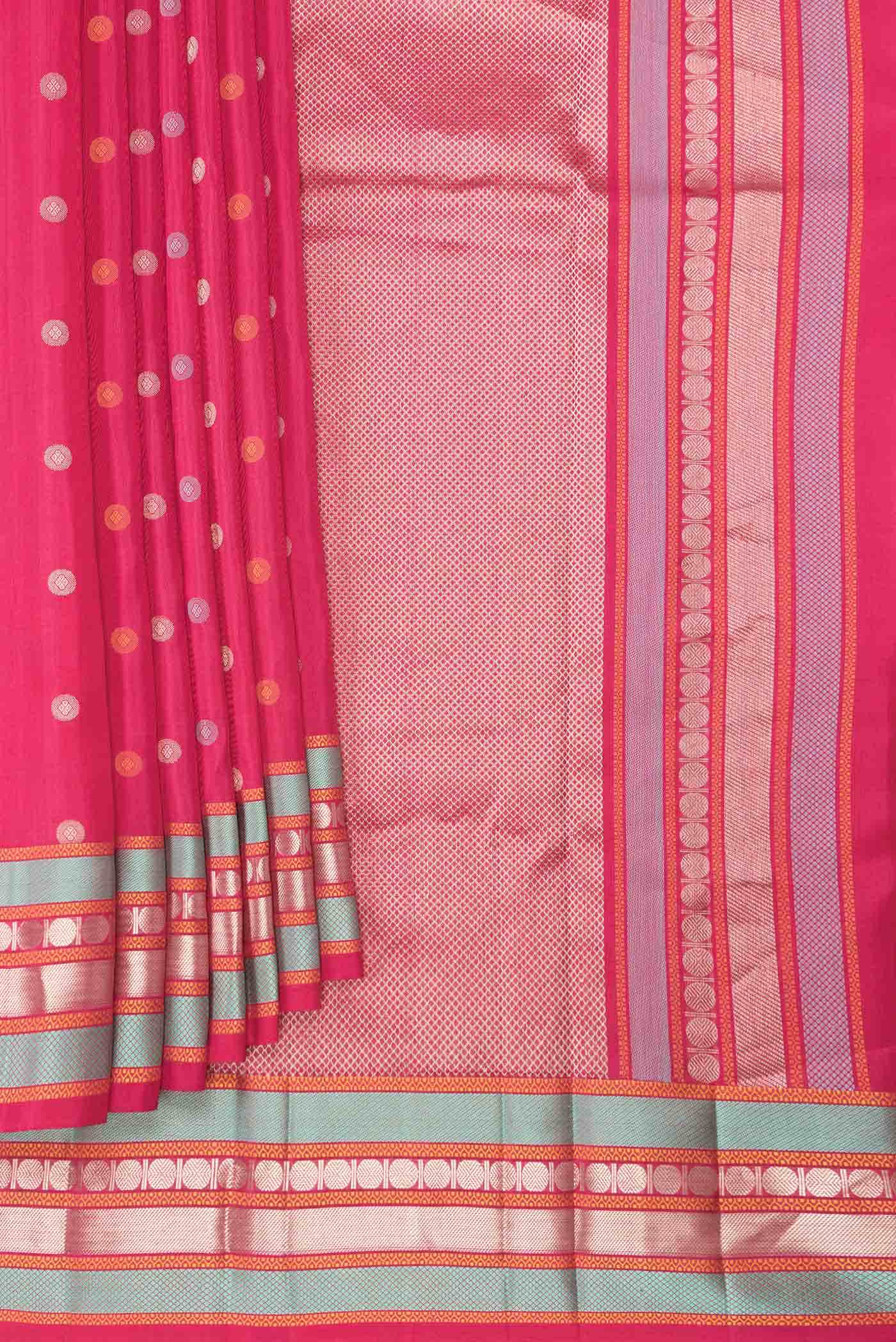 Pink Dual Tone Kanchipuram Silk Saree