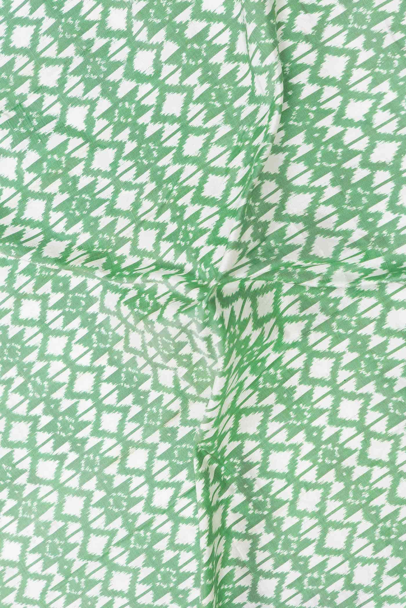 Light Green Dual Tone Double Ikat Saree