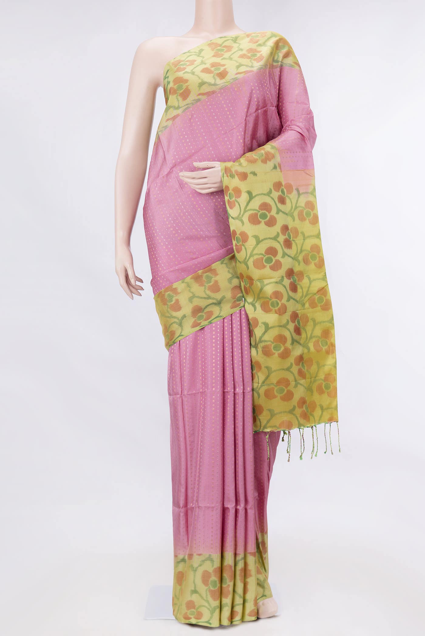 Dark Pink Dual Tone Soft Silk Saree