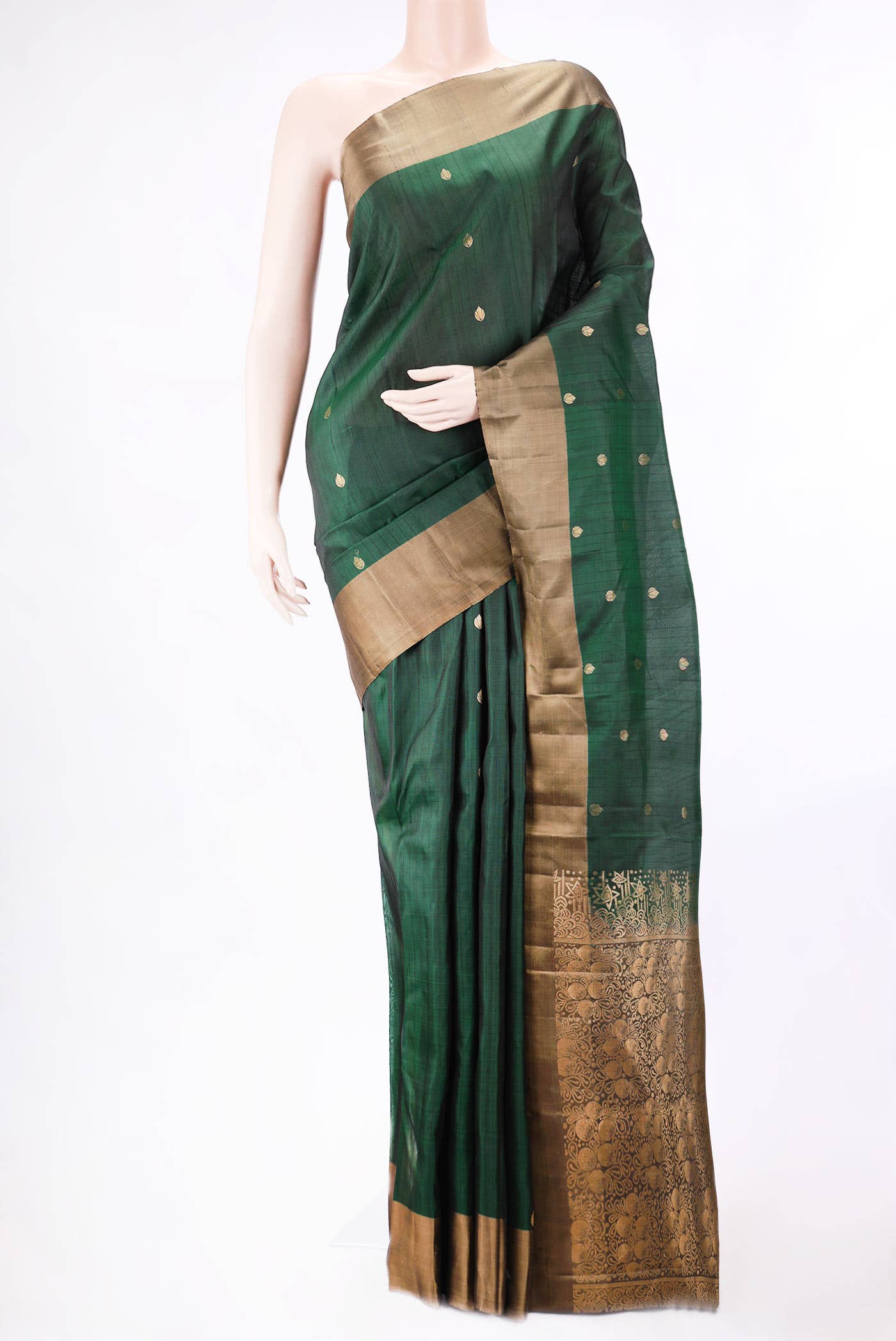 Green Dual Tone Kanchipuram Silk Saree