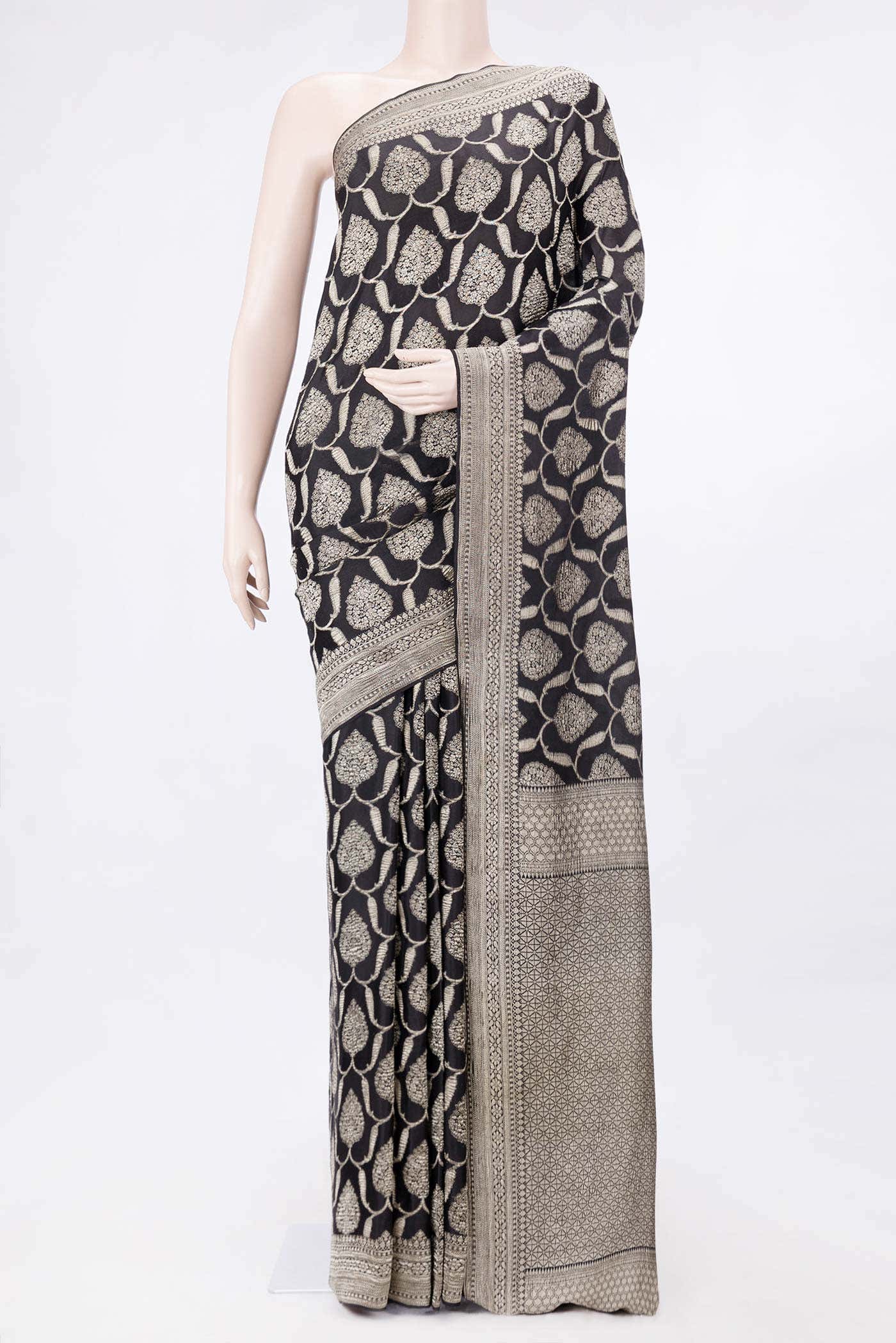 Black Dual Tone Banarasi Georgette Saree