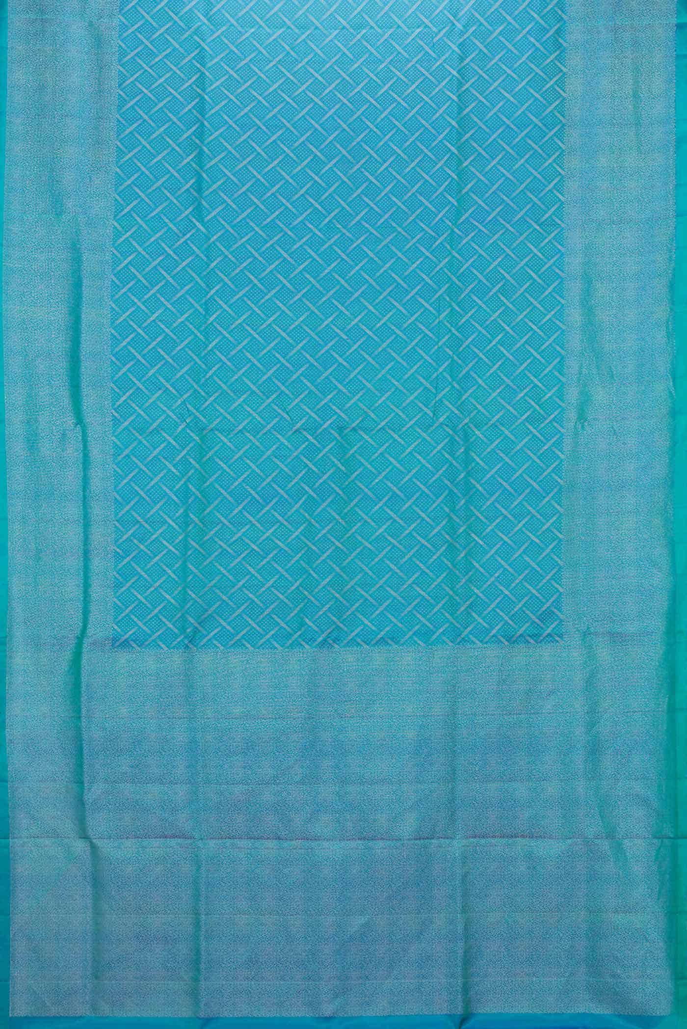 Peacock Blue Dual Tone Soft Silk Saree