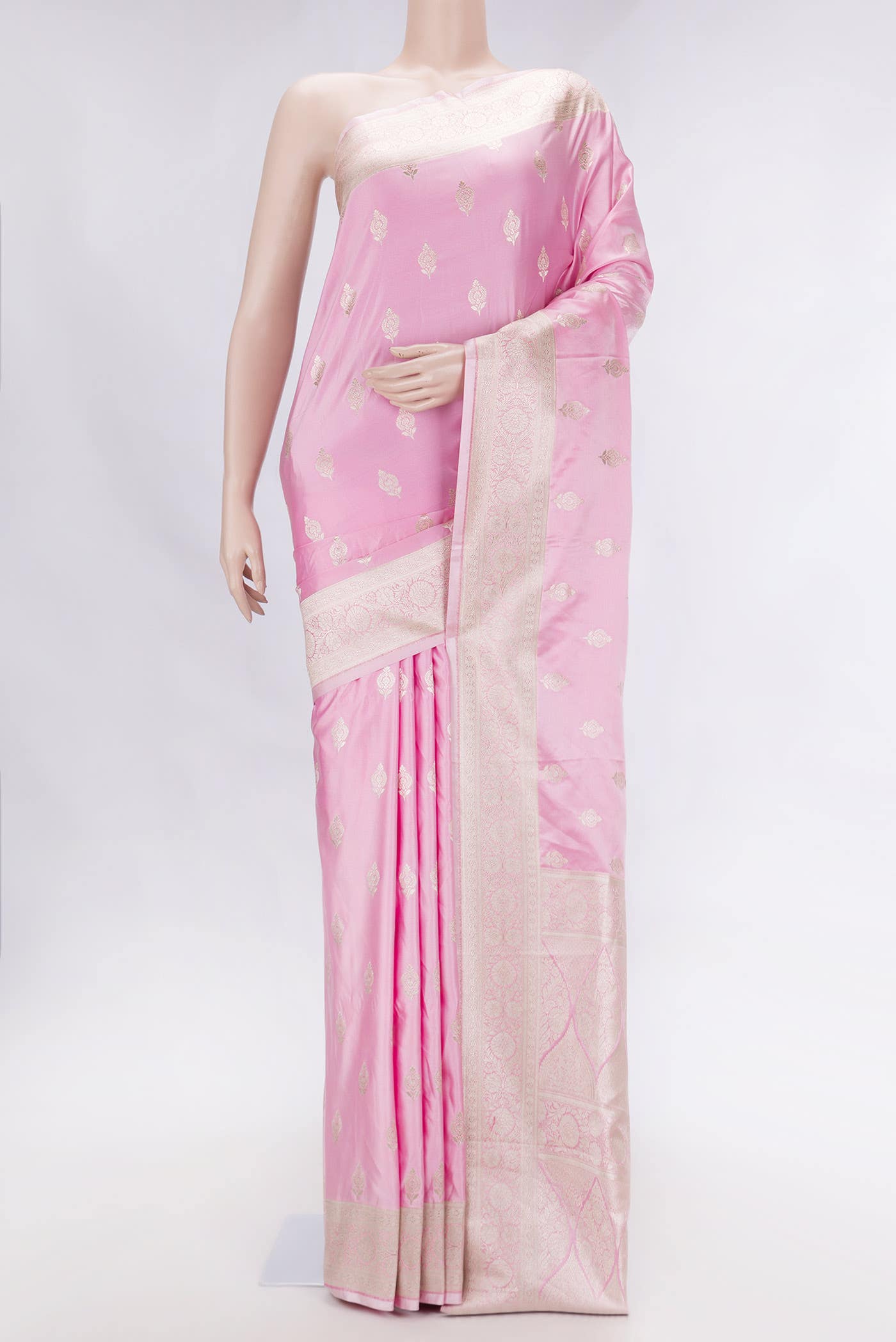 Pink Dual Tone Blended Banarasi Silk Saree