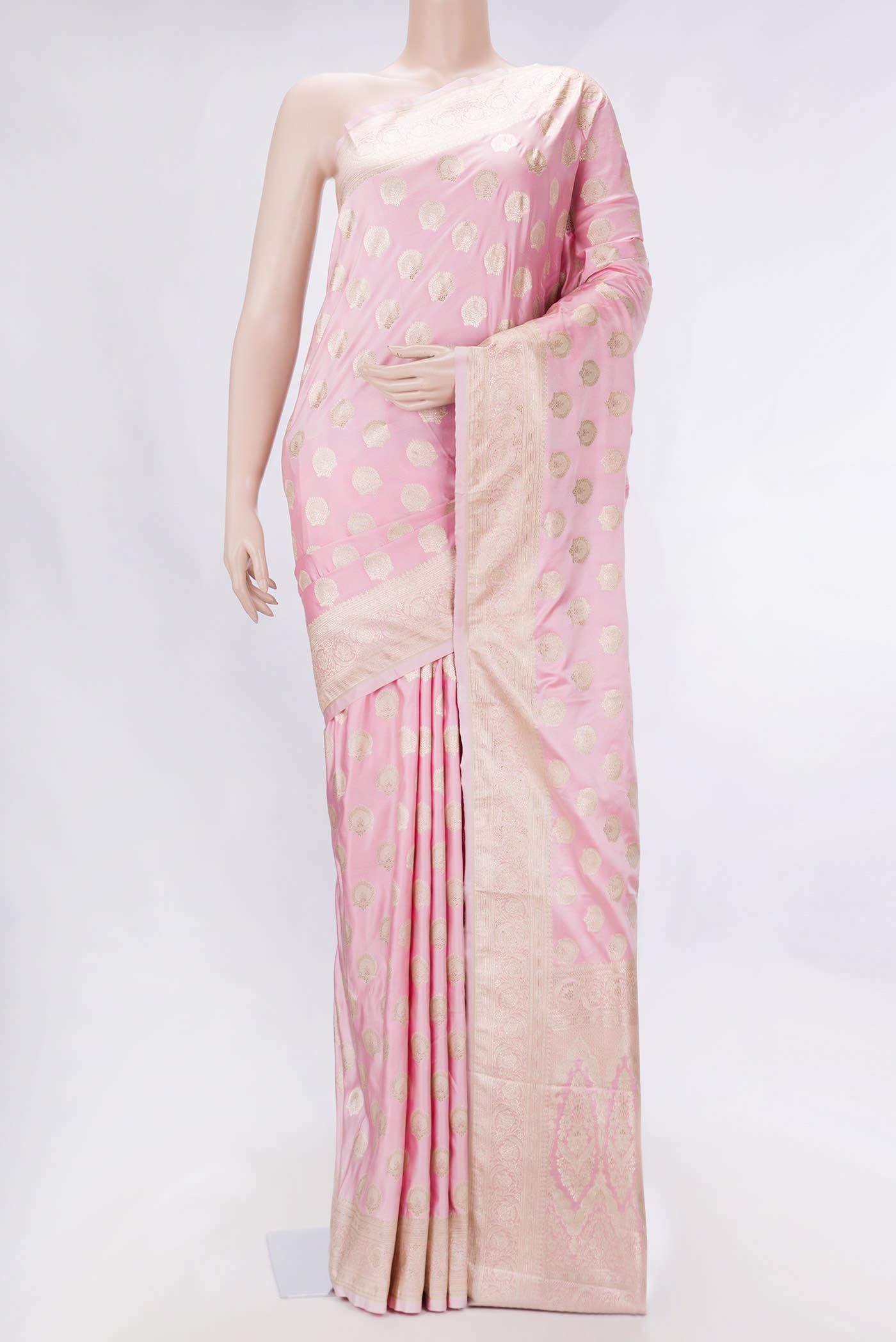 Pink Dual Tone Blended Banarasi Silk Saree