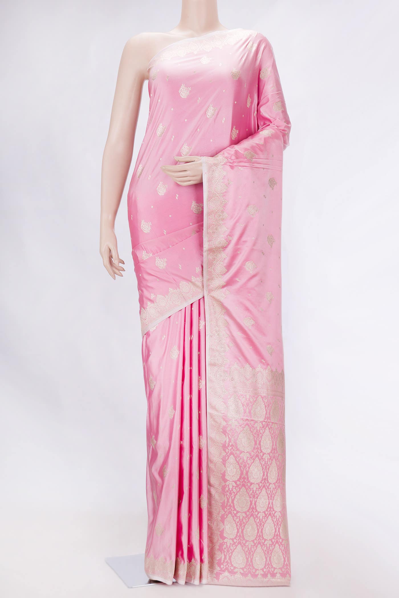 Pink Dual Tone Blended Banarasi Silk Saree