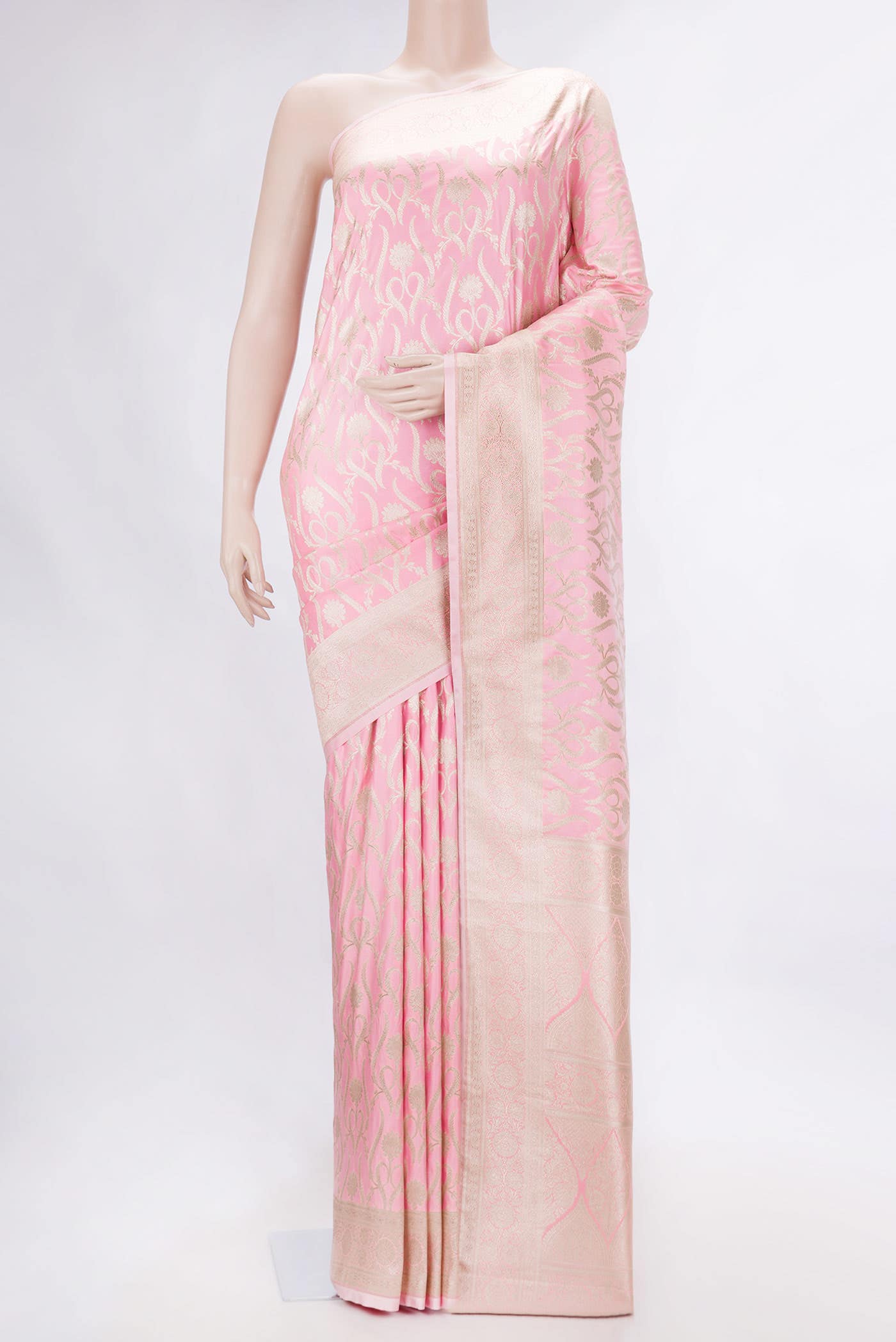 Pink Dual Tone Blended Banarasi Silk Saree