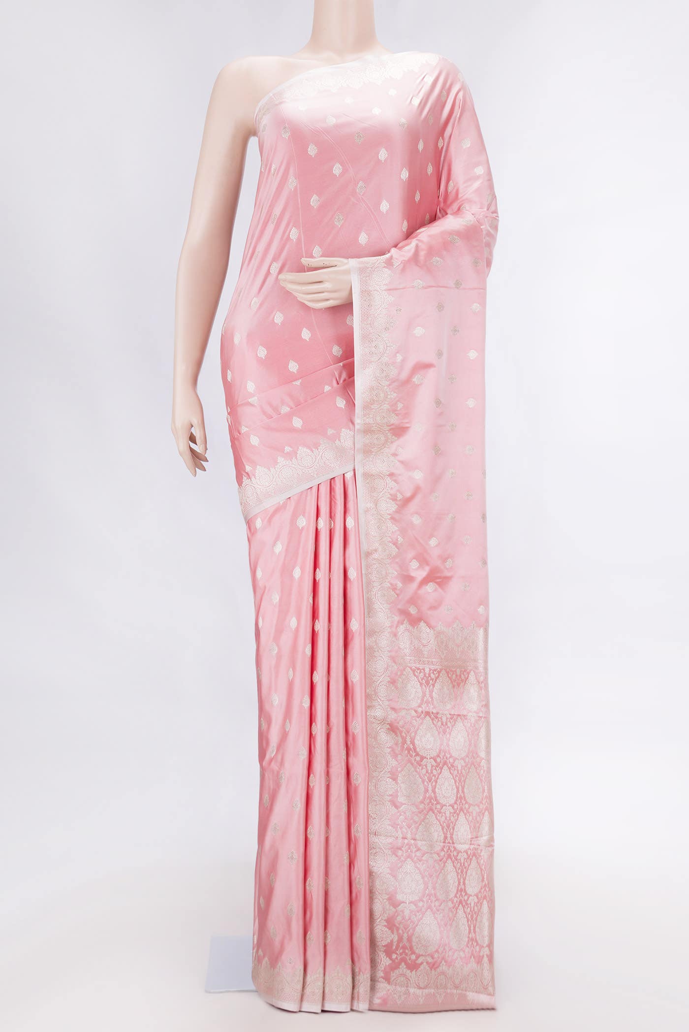Pink Dual Tone Blended Banarasi Silk Saree