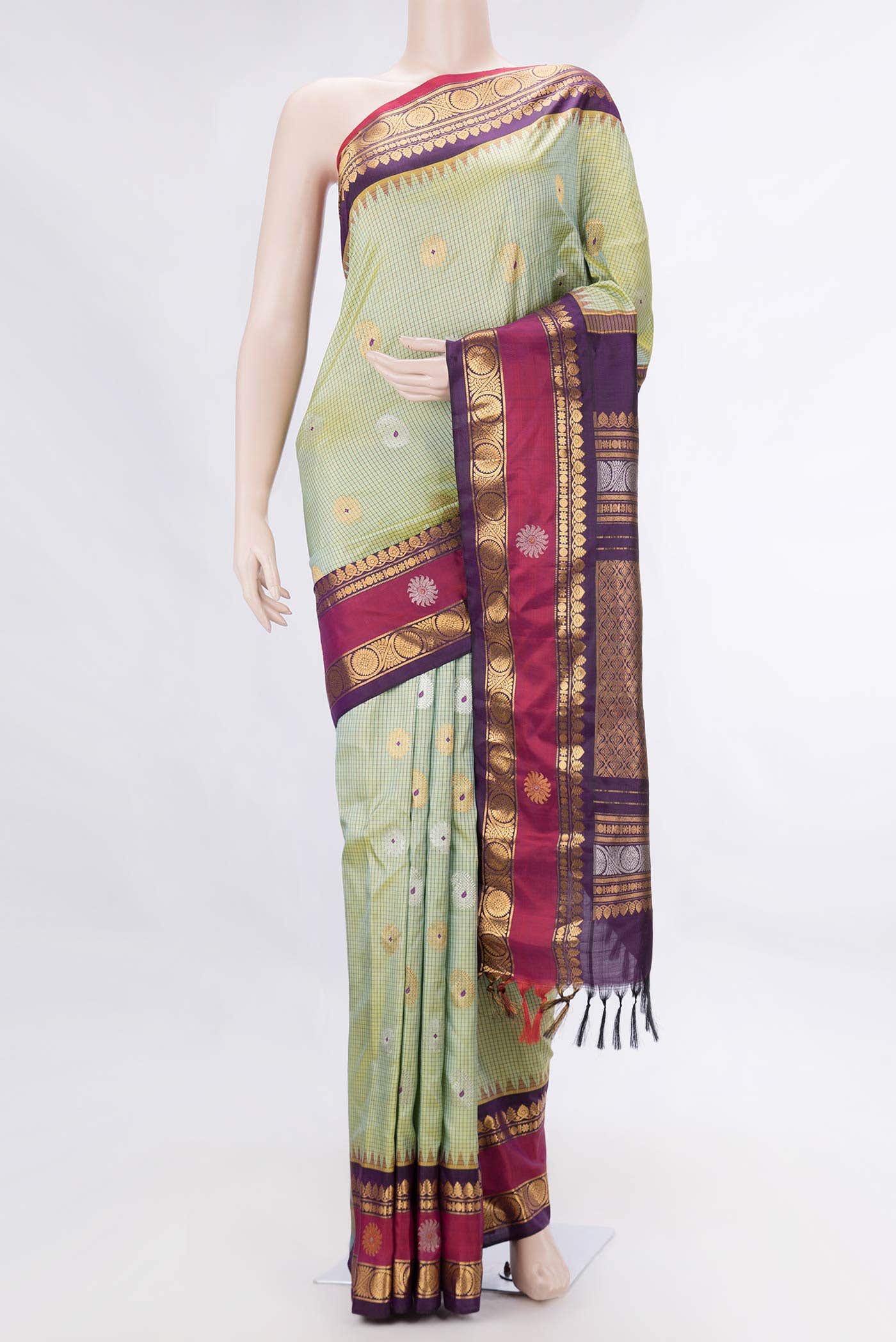 Pink Dual Tone Gadwal Silk Saree