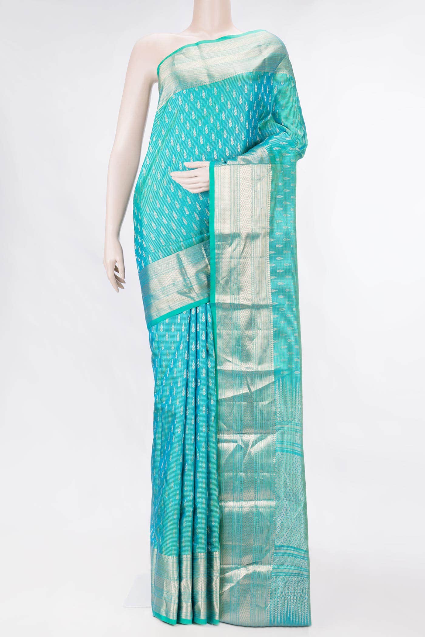 Green Dual Tone Kanchipuram Silk Saree