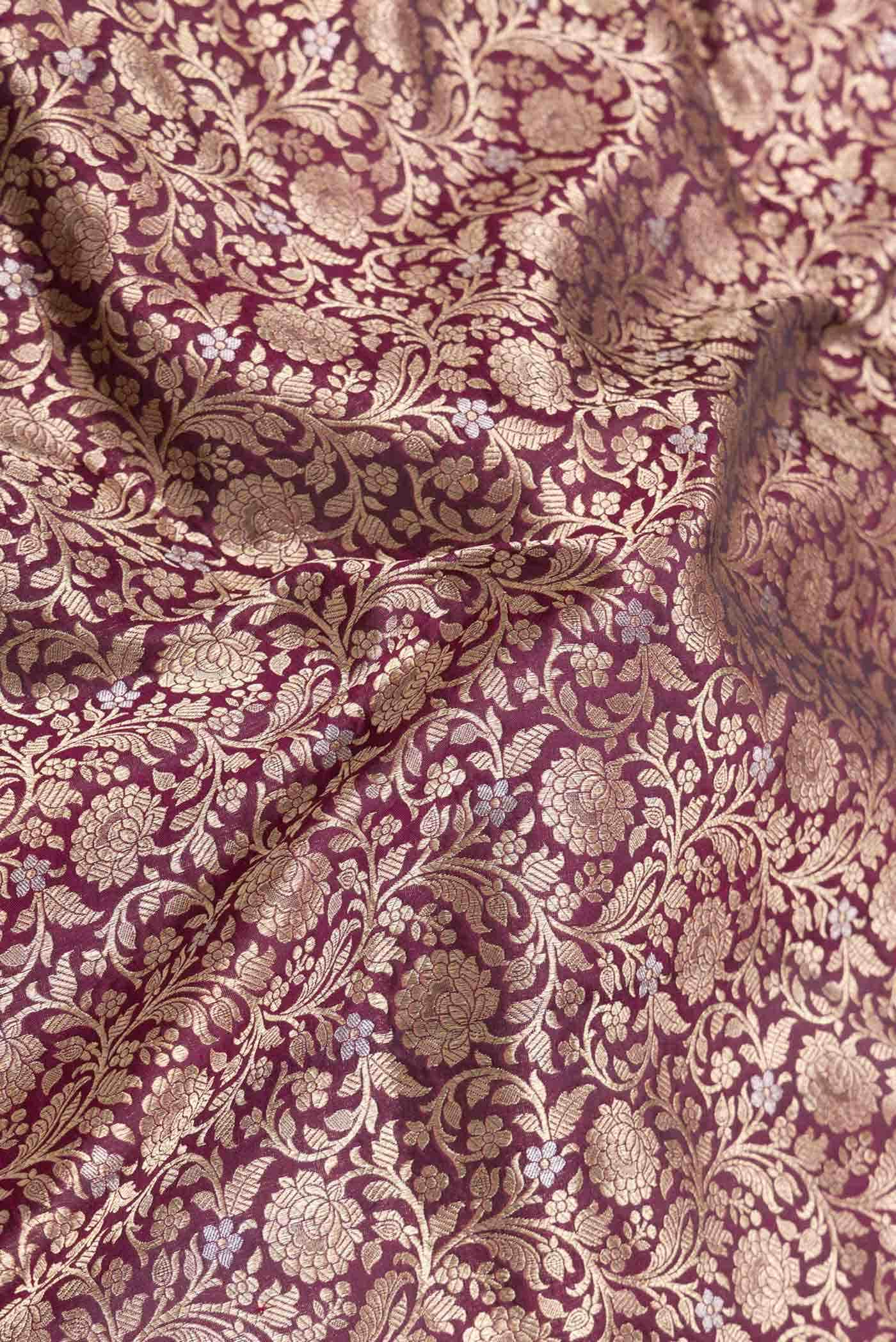 Magenta Dual Tone Banarasi Silk Saree