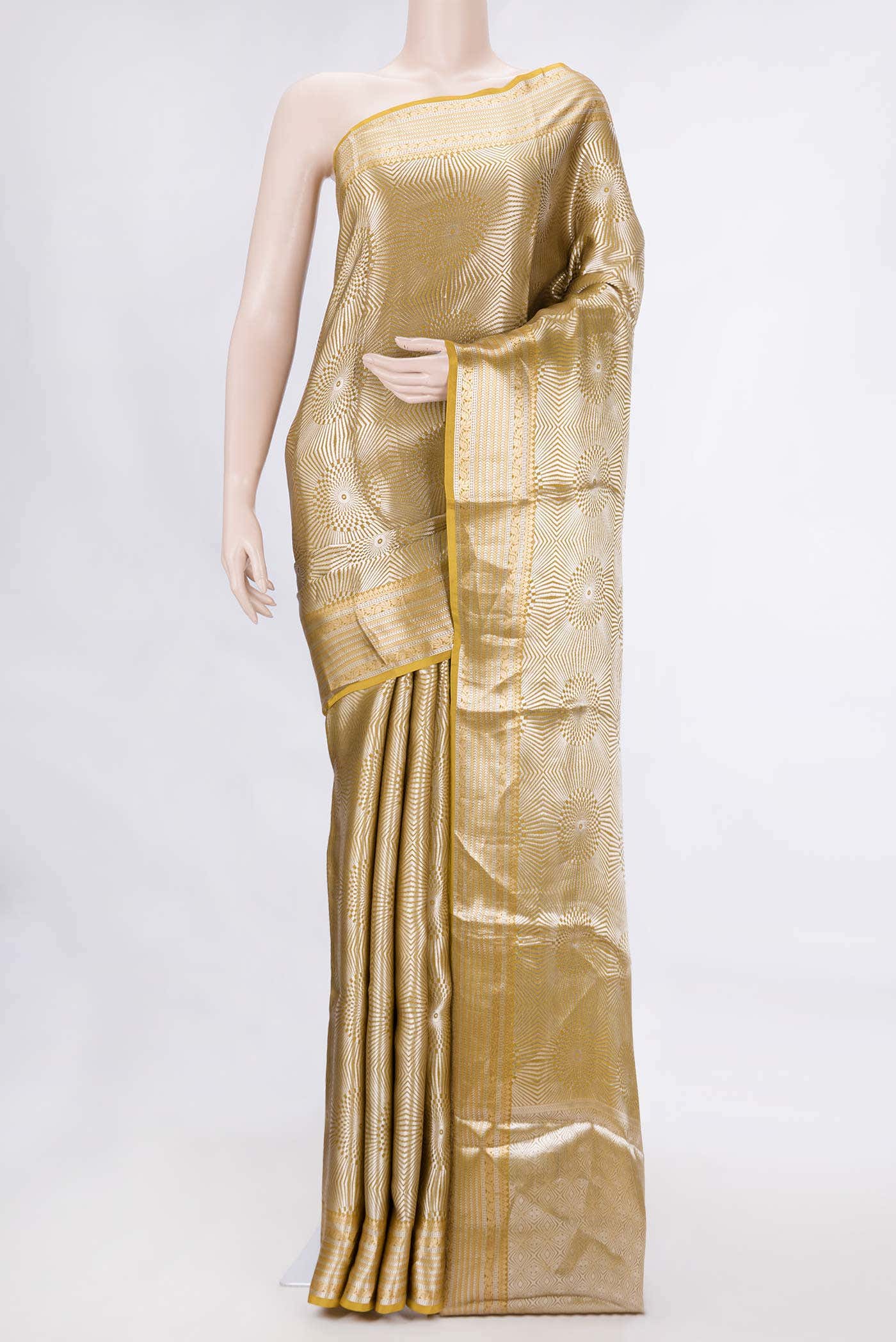 Mustard Dual Tone Banarasi Silk Saree