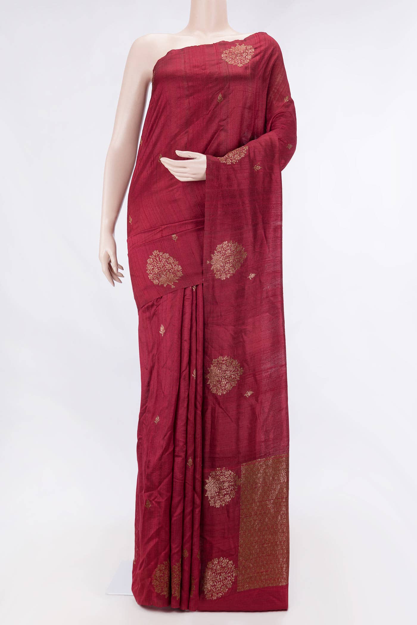 Maroon Dual Tone Banarasi Silk Saree