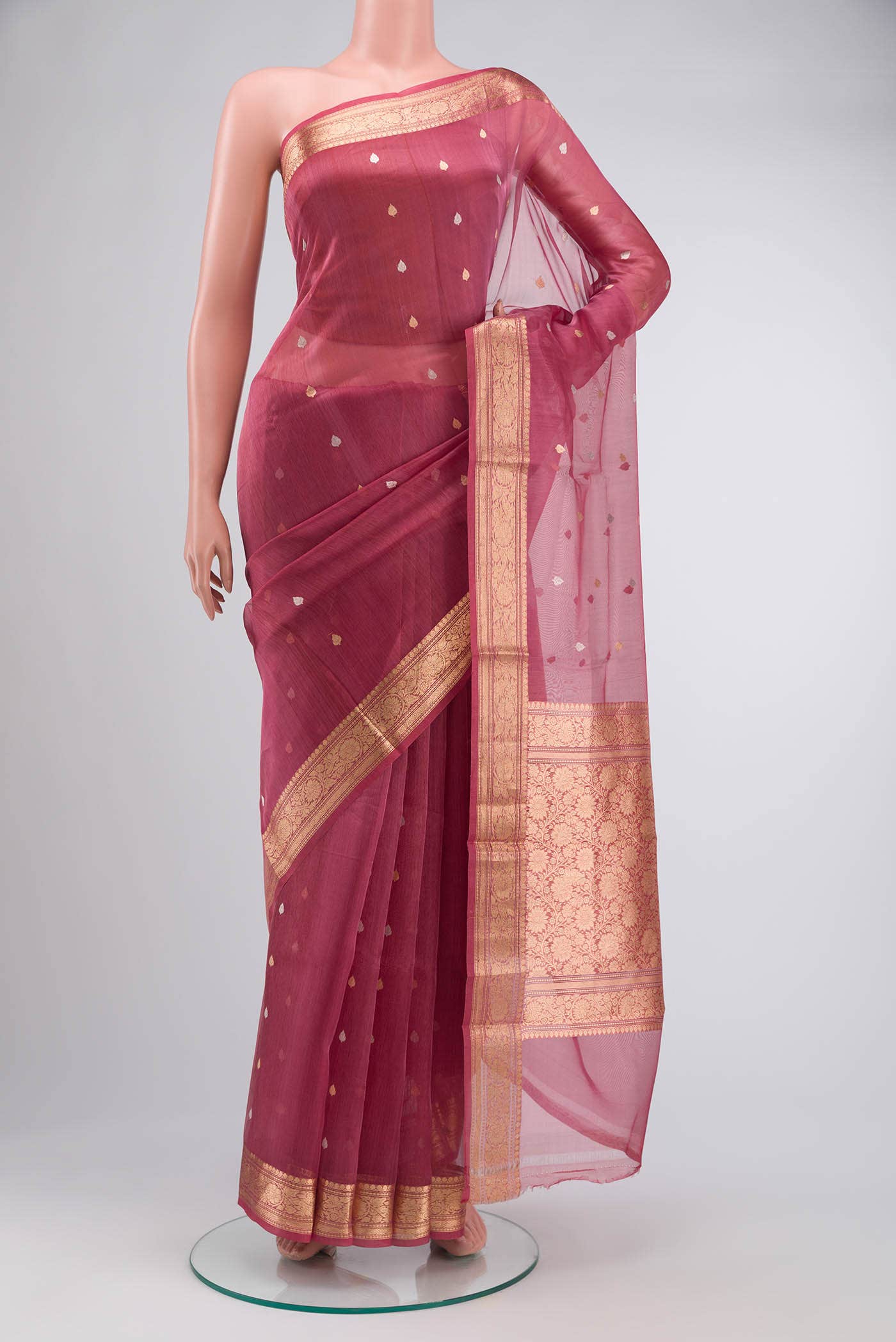 Coral Tissue Silk Saree