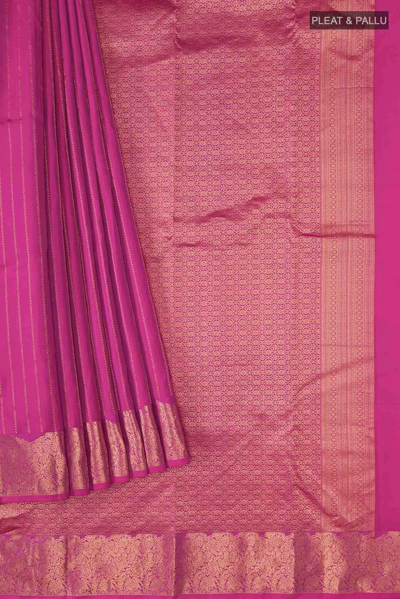 Pink Dual Tone Kanchipuram Silk Saree
