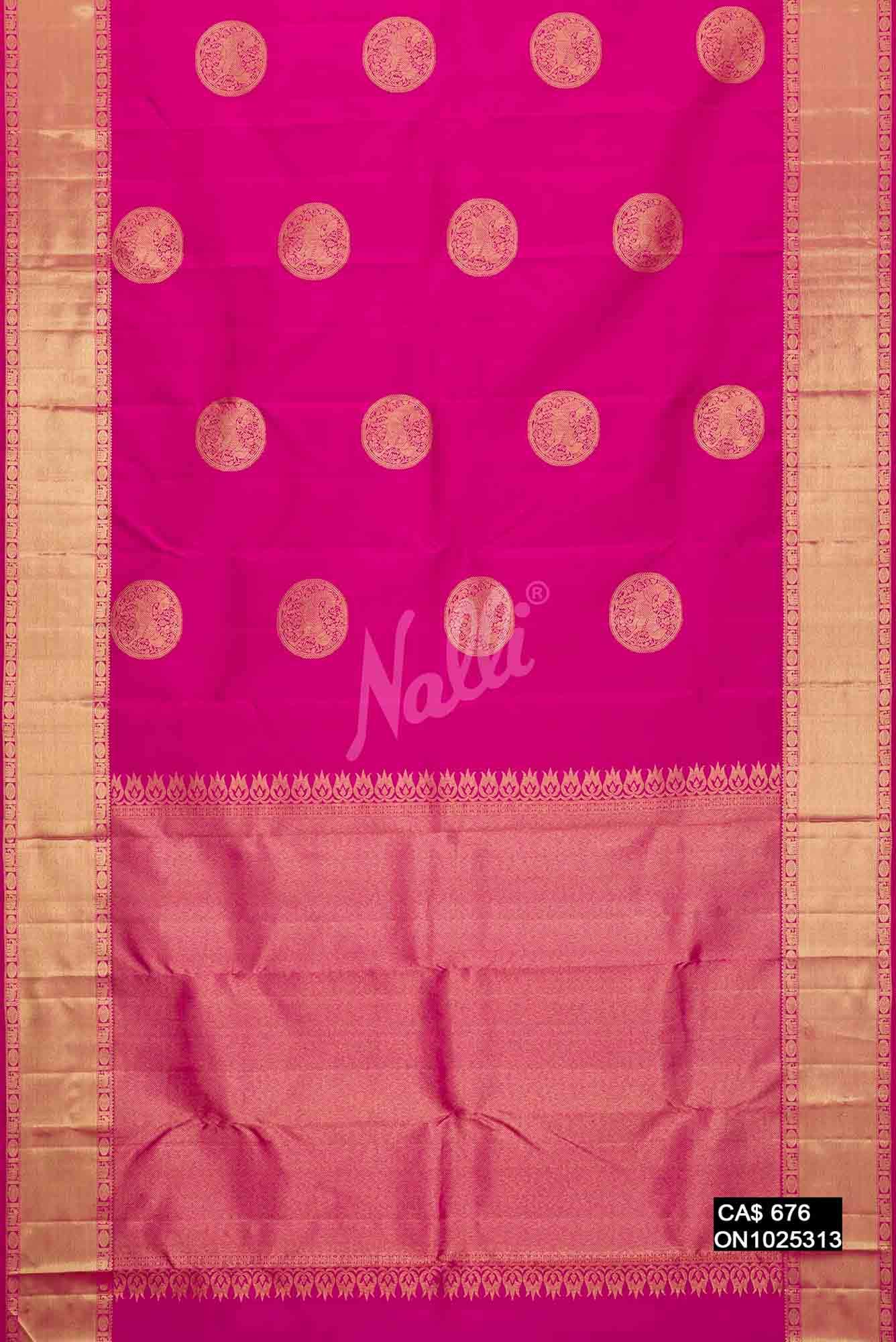 Pink Kanchipuram Silk Saree