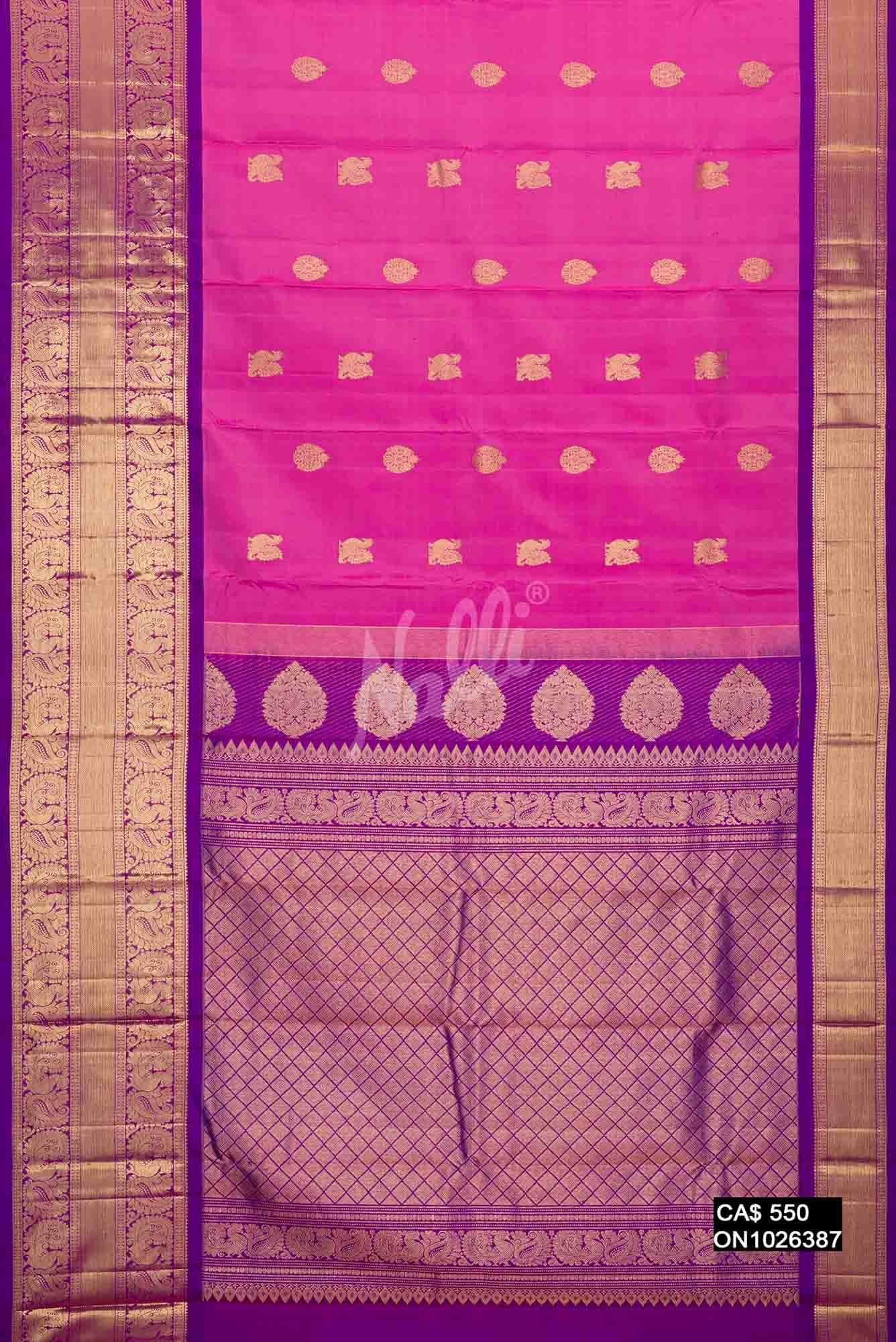 Pink Kanchipuram Silk Saree