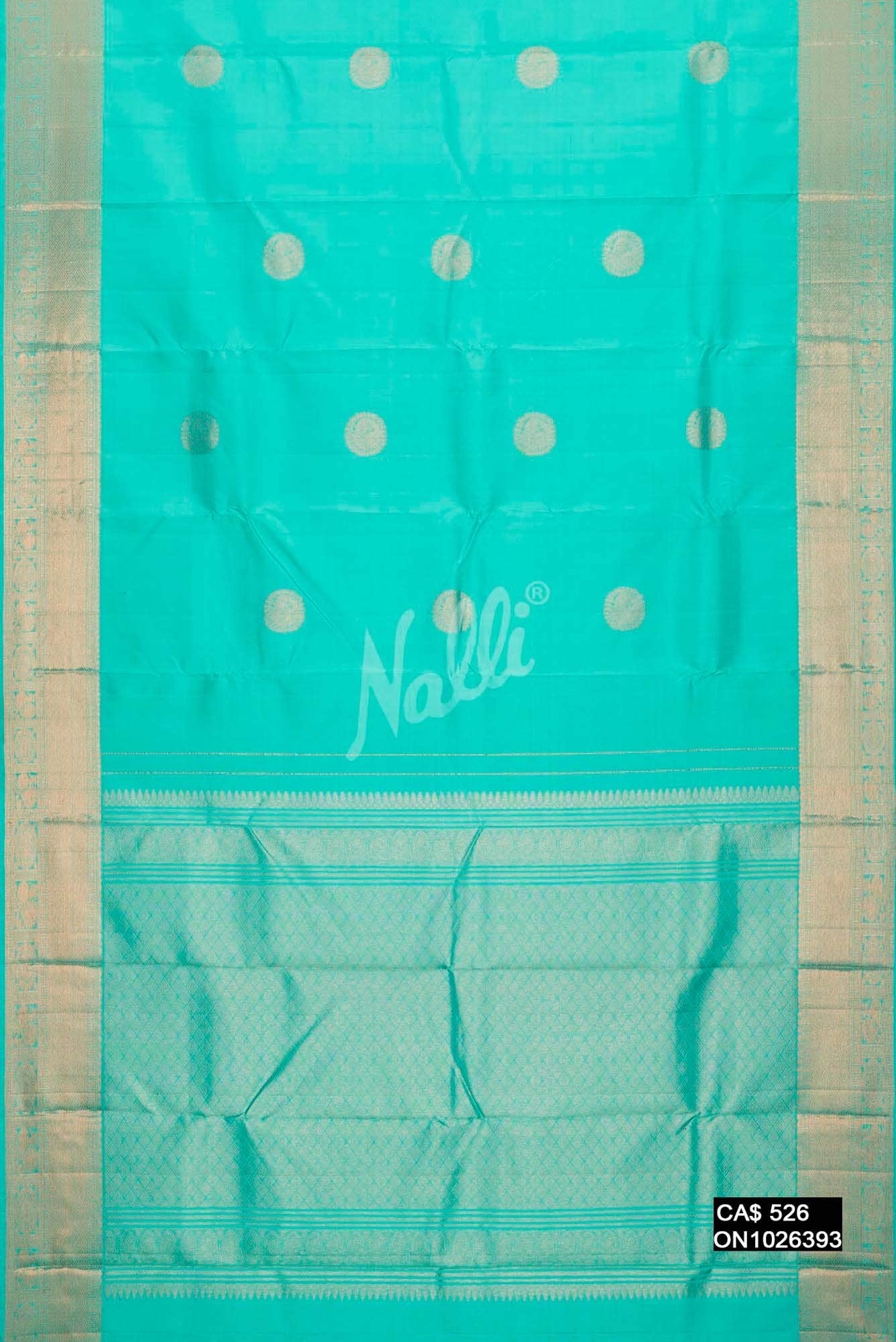 Sea Green Kanchipuram Silk Saree