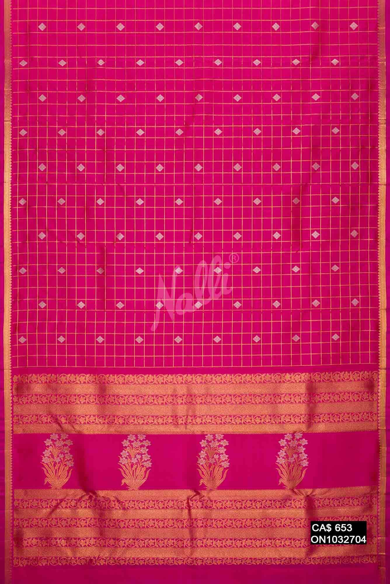 Pink Kanchipuram Silk Saree