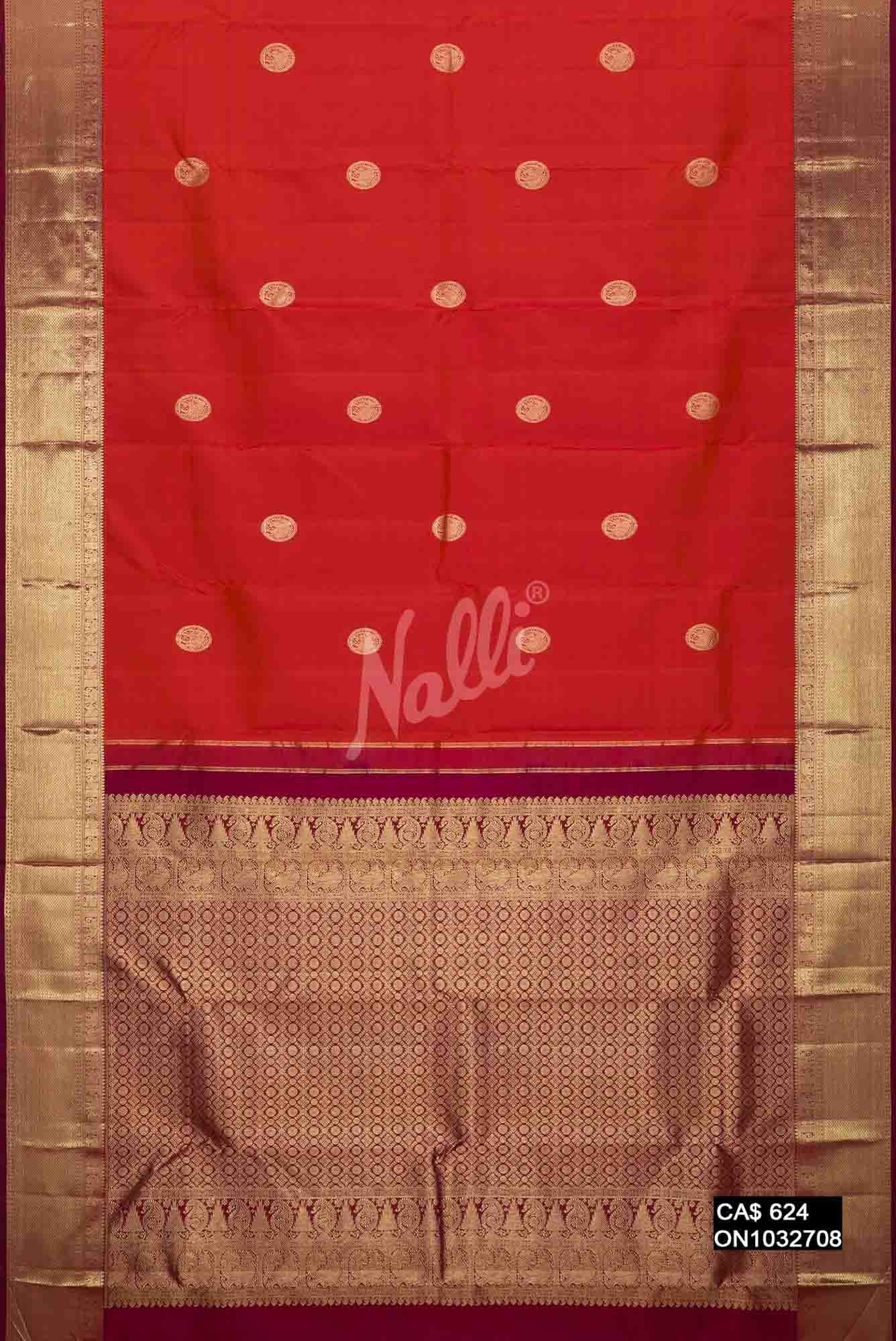 Dark Pink Kanchipuram Silk Saree