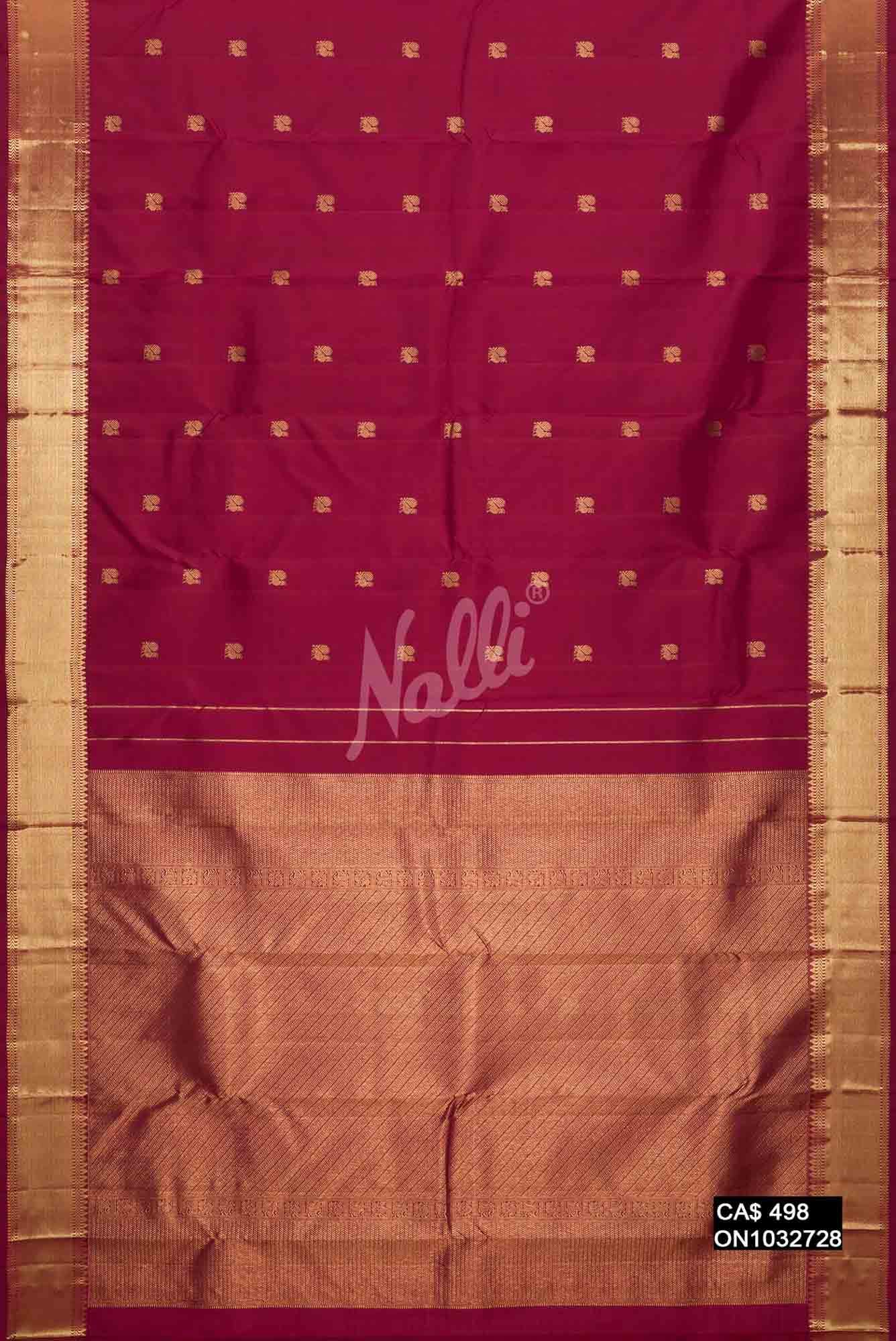 Maroon Kanchipuram Silk Saree