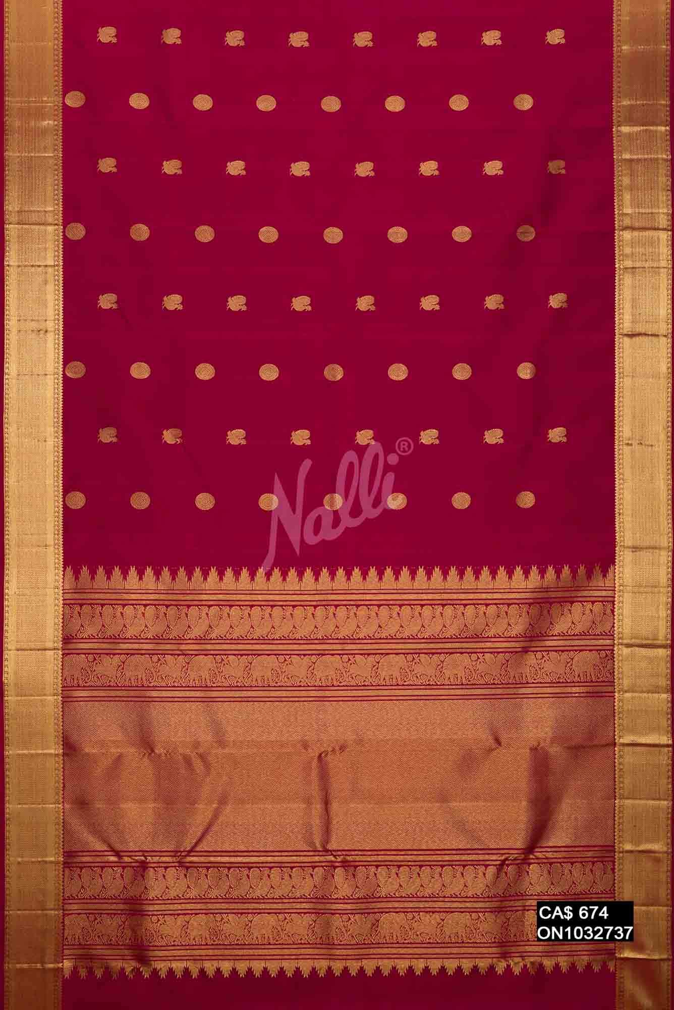 Magenta Kanchipuram Silk Saree