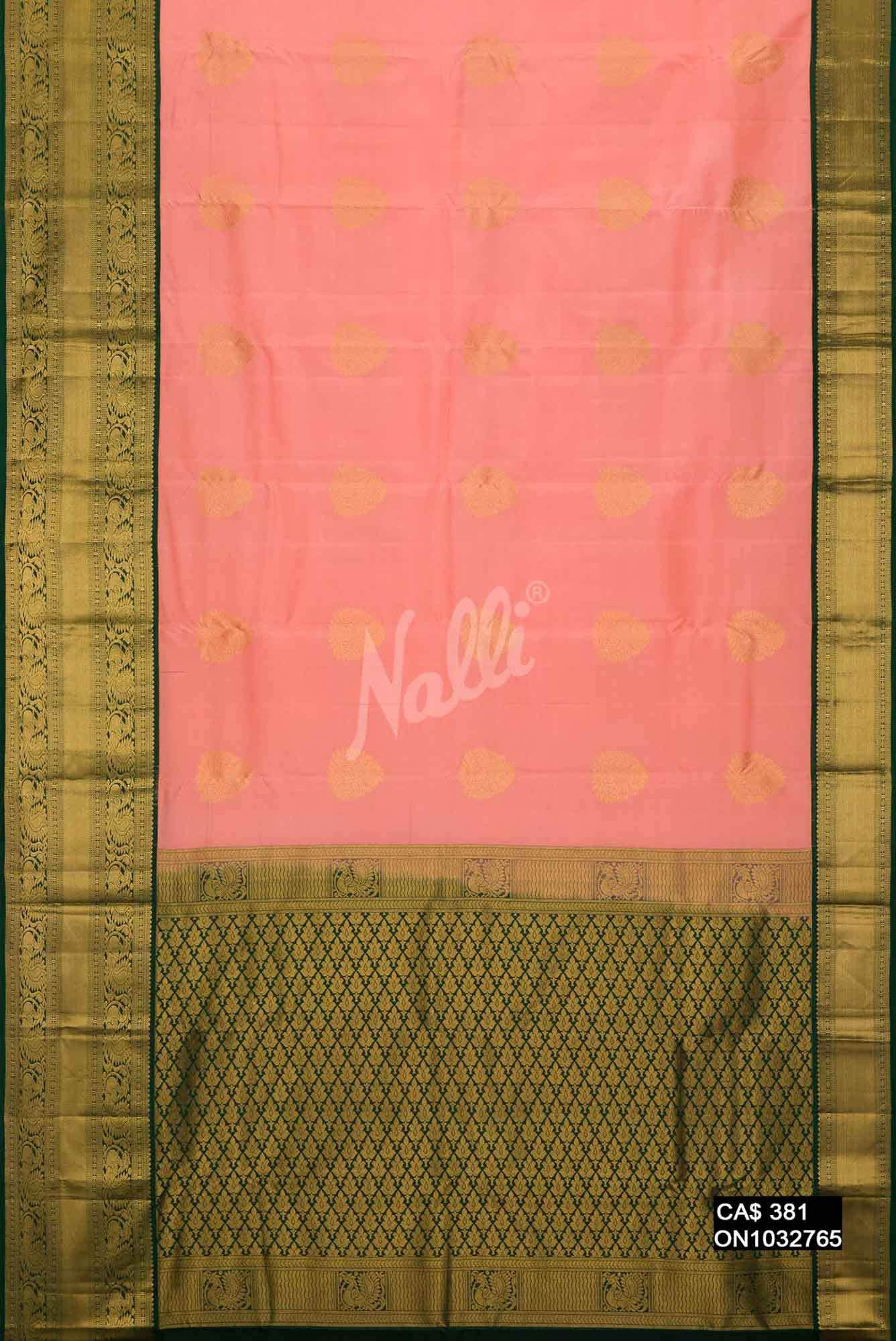 Peach Kanchipuram Silk Saree