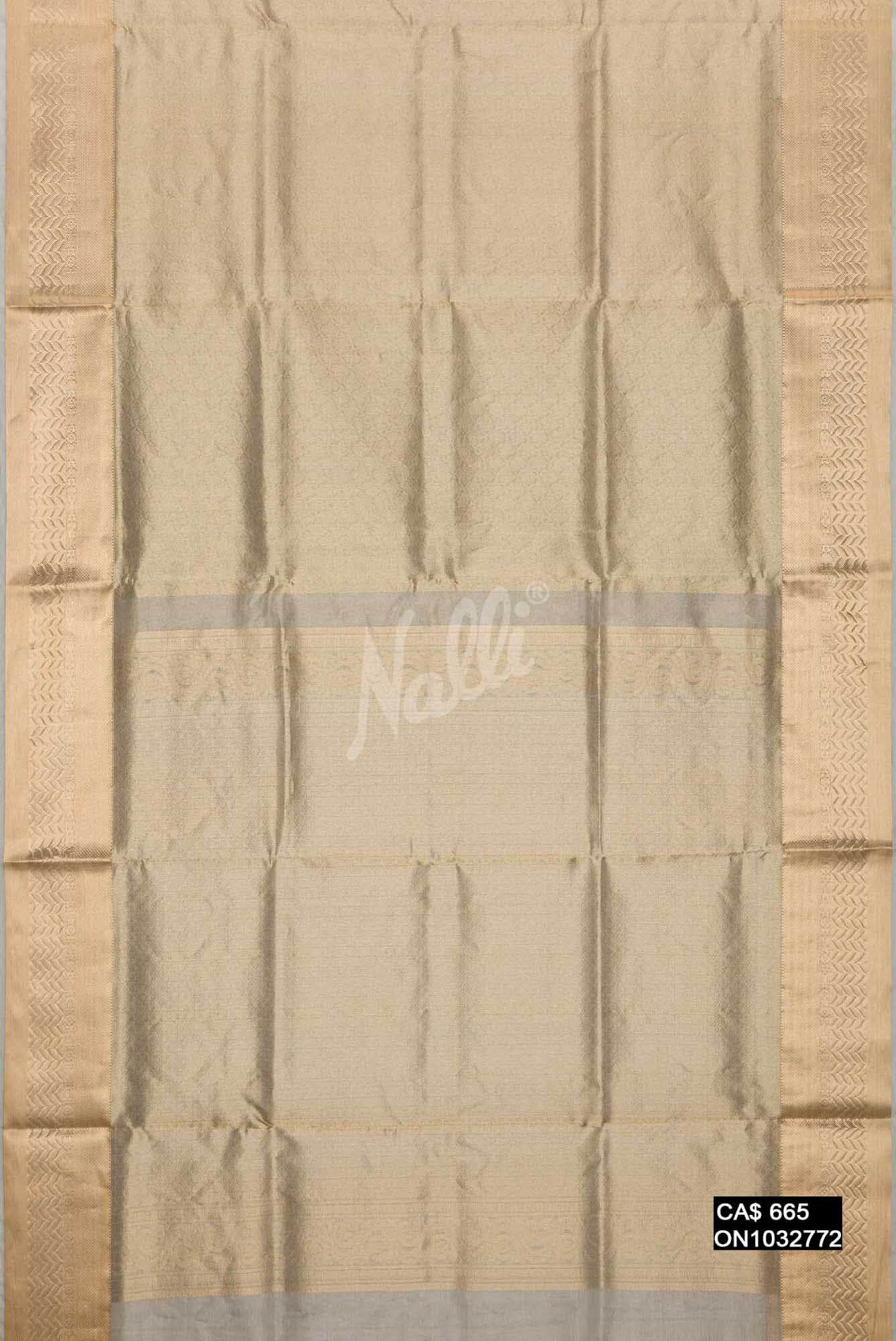 Silver Kanchipuram Tissue Silk Saree
