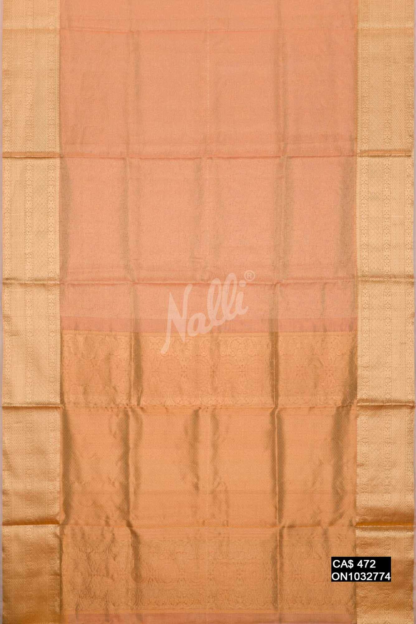 Rose Pink Kanchipuram Tissue Silk Saree