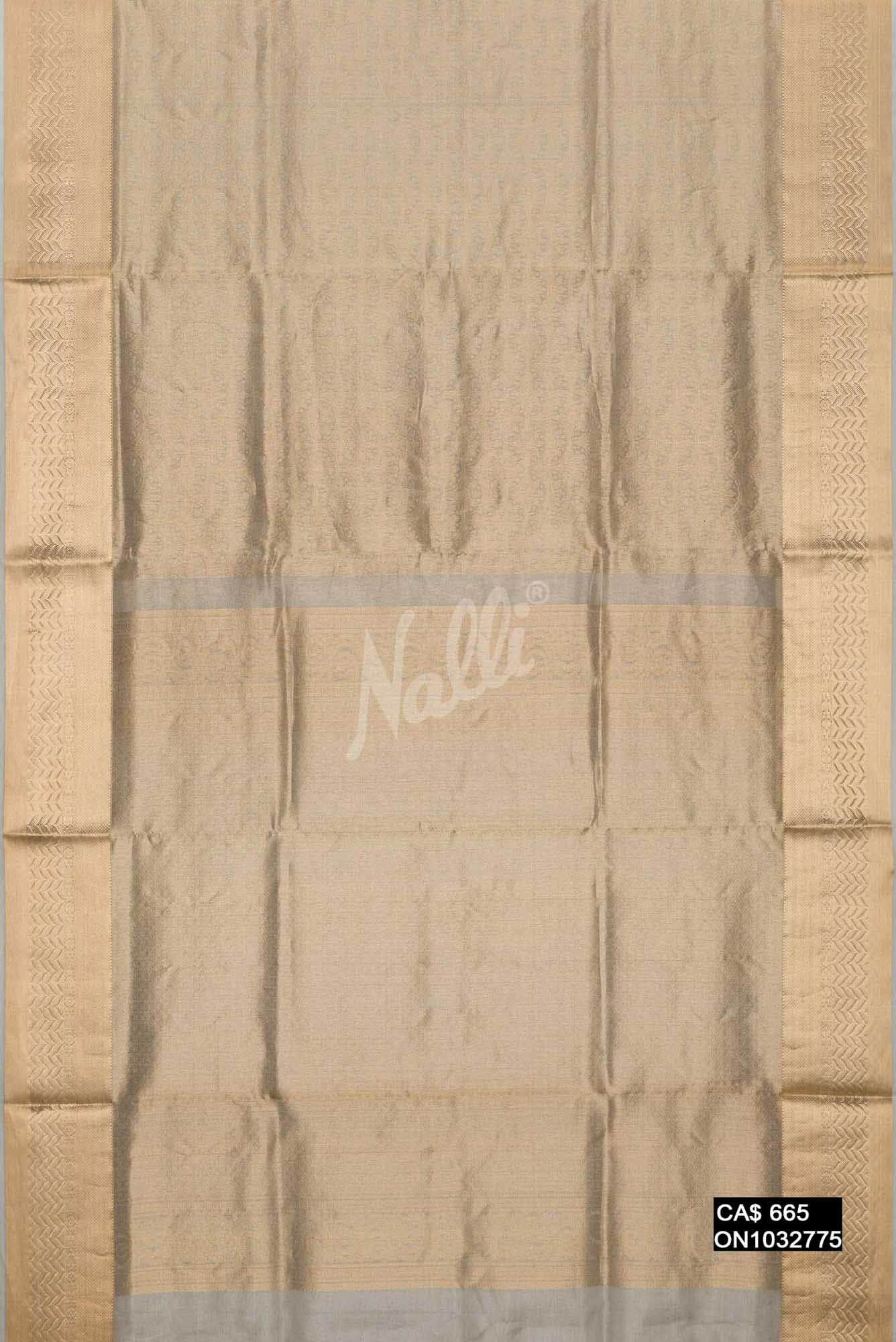 Silver Kanchipuram Tissue Silk Saree