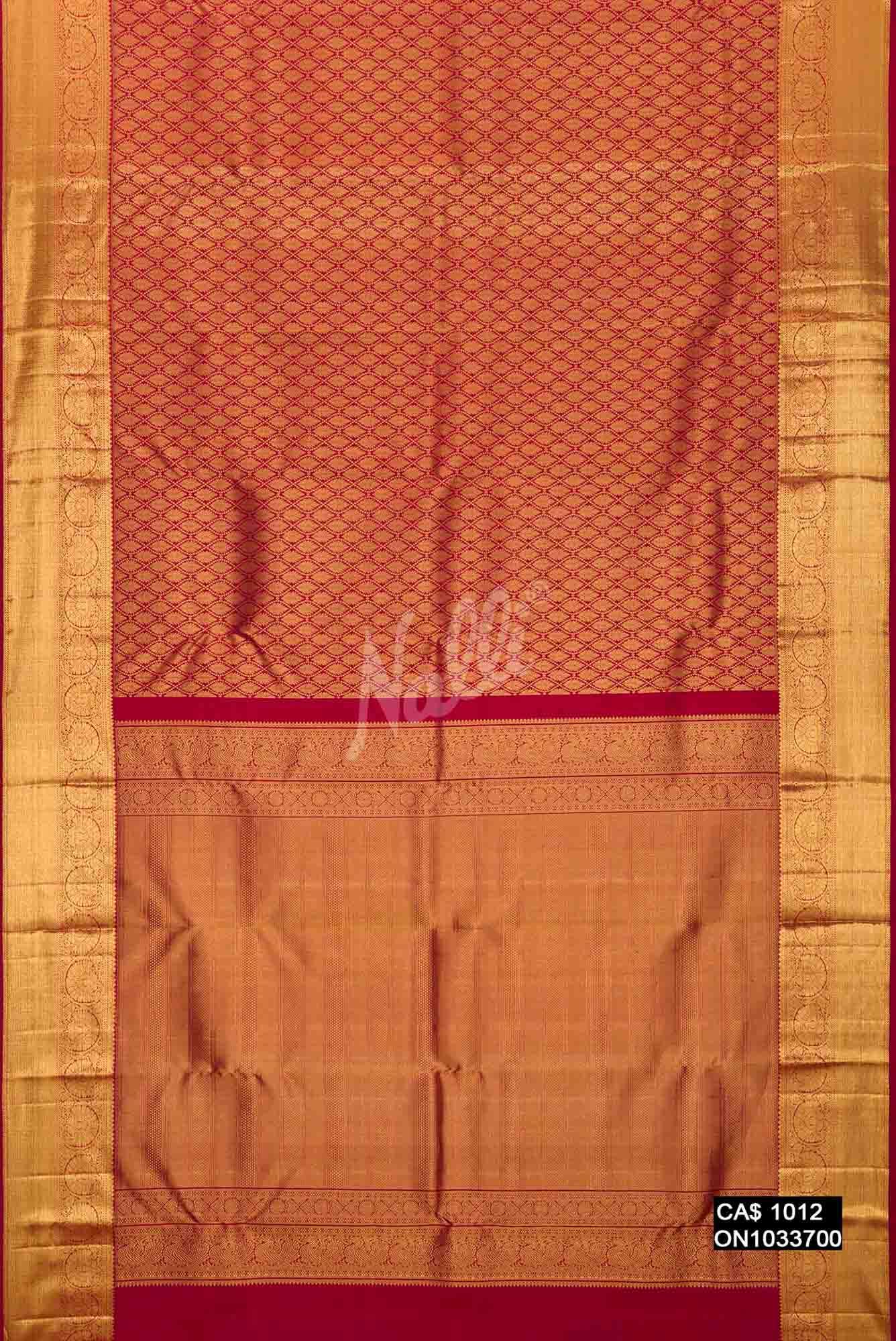 Maroon Kanchipuram Silk Saree