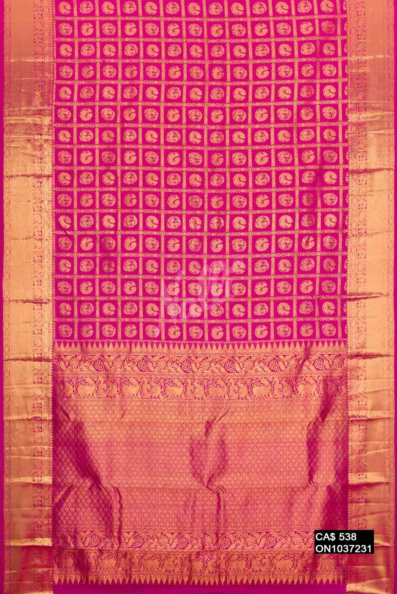 Pink Kanchipuram Silk Saree