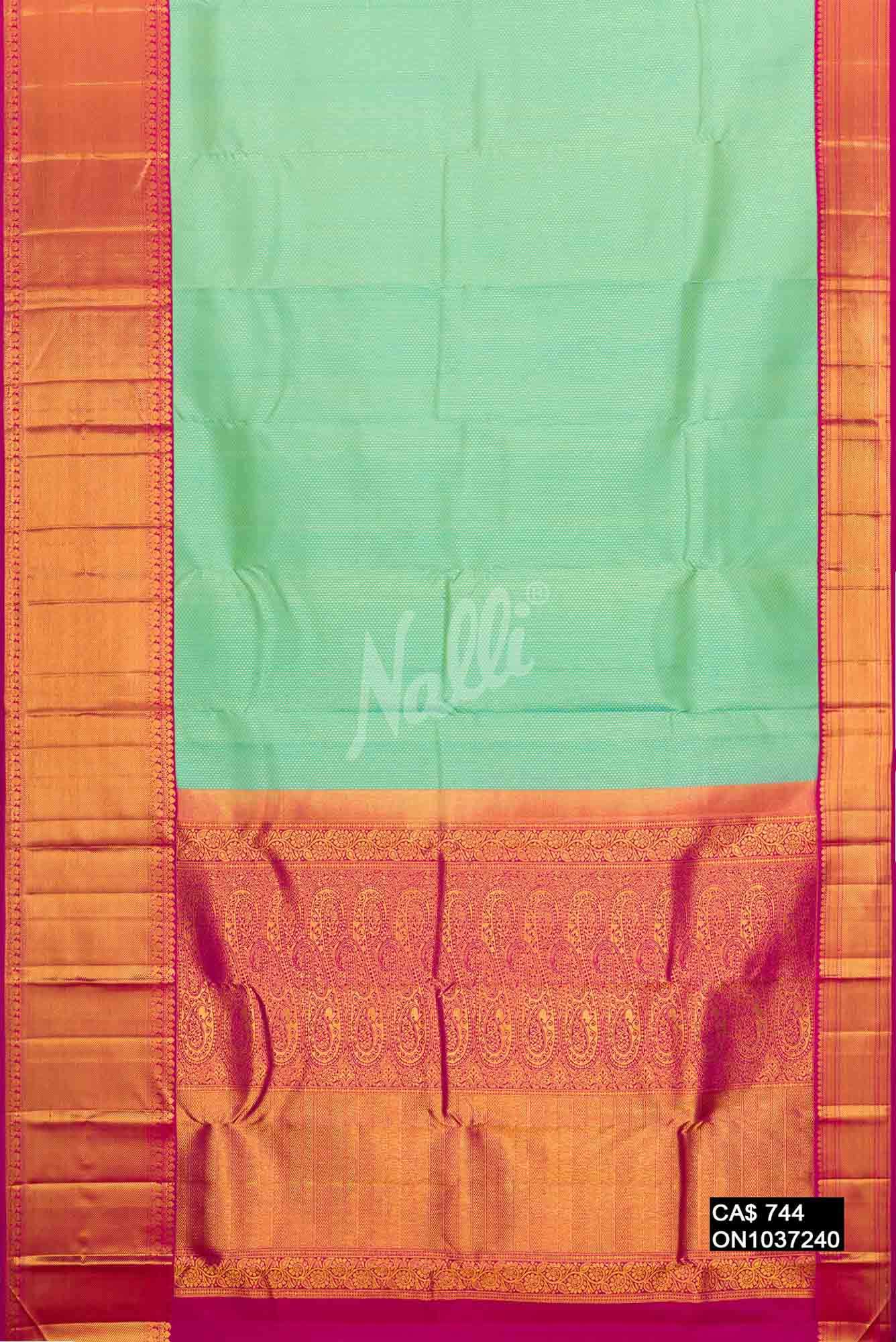 Sea Green Kanchipuram Silk Saree