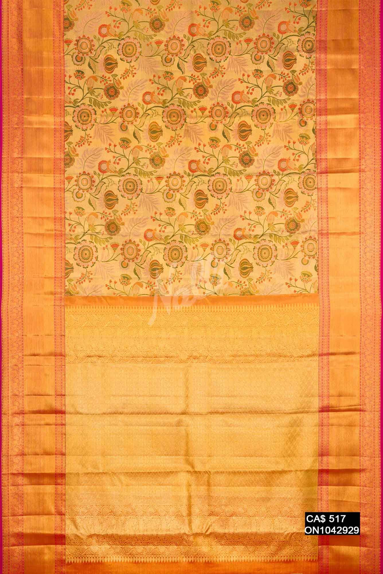 Gold Kanchipuram Tissue Silk Saree