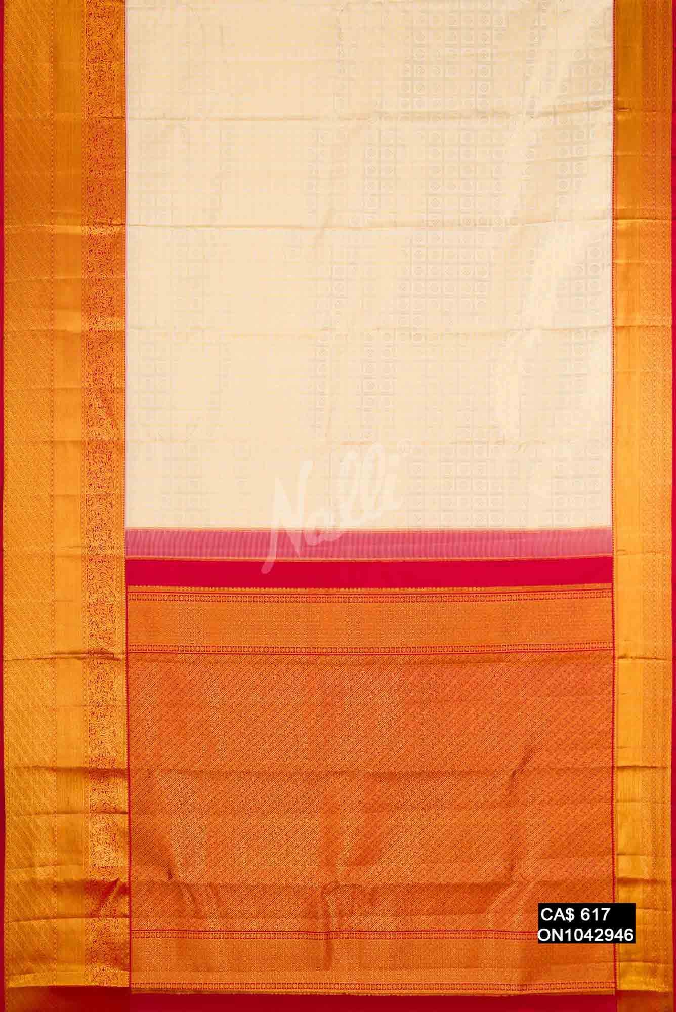 Sandal Kanchipuram Silk Saree