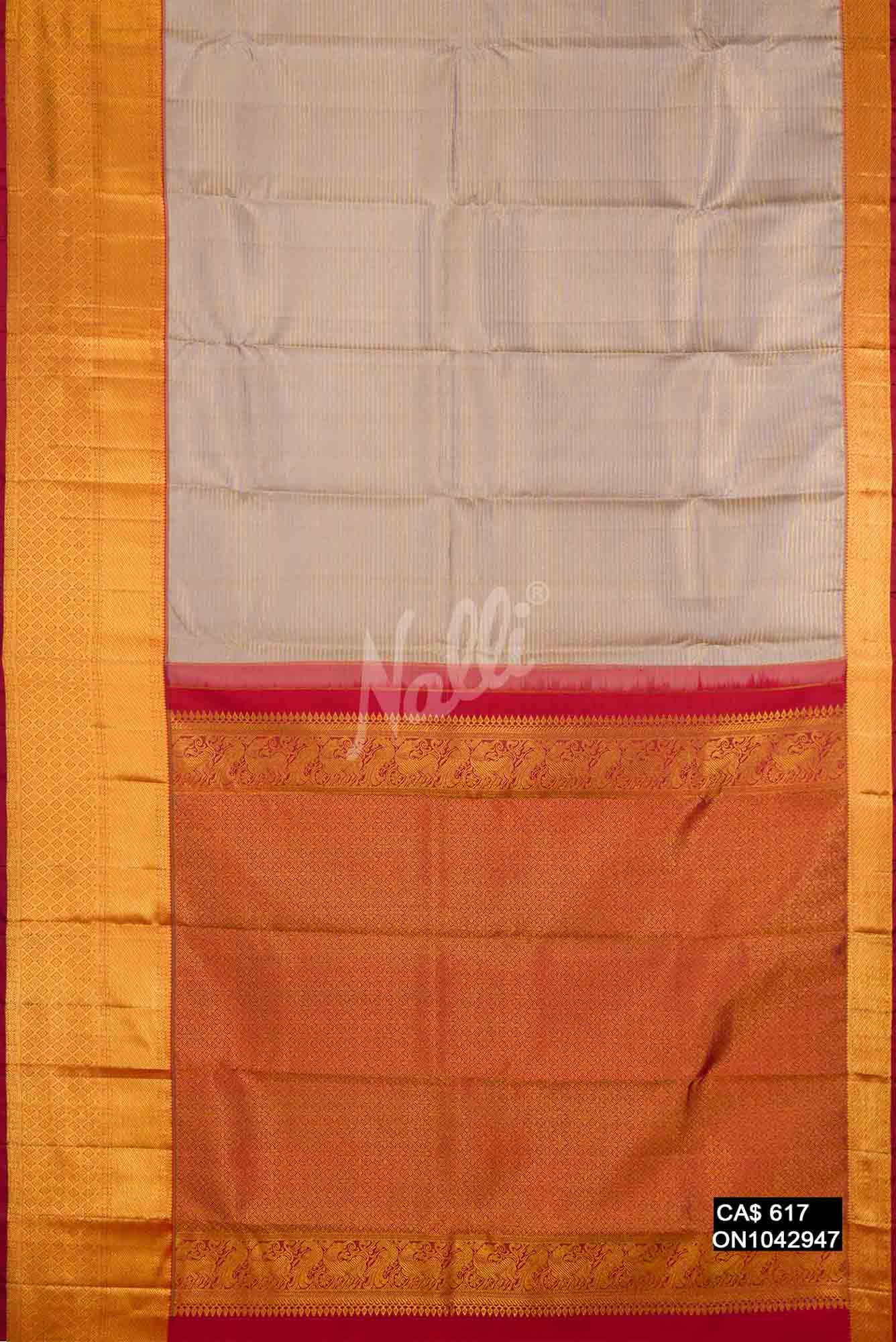 Grey Kanchipuram Silk Saree