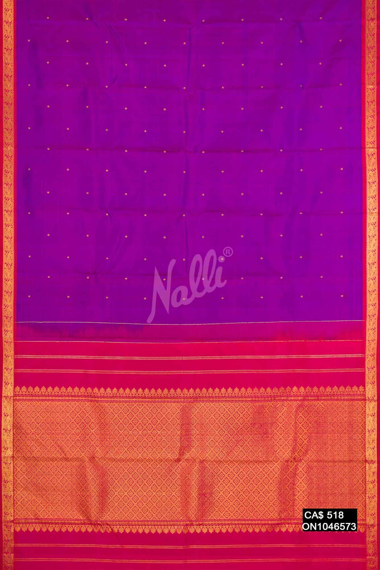 Purple Kanchipuram Silk Saree