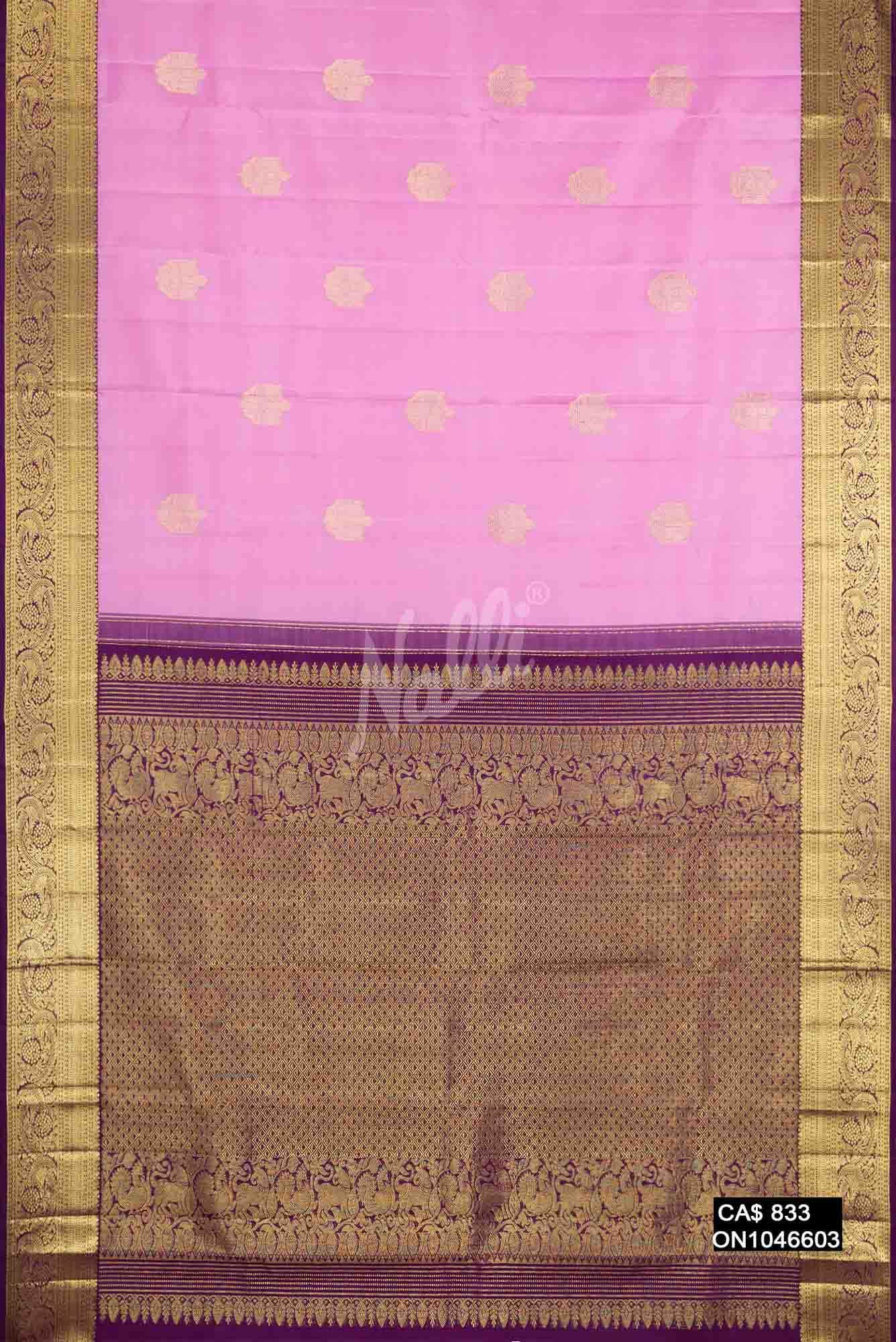 Lavender Kanchipuram Silk Saree
