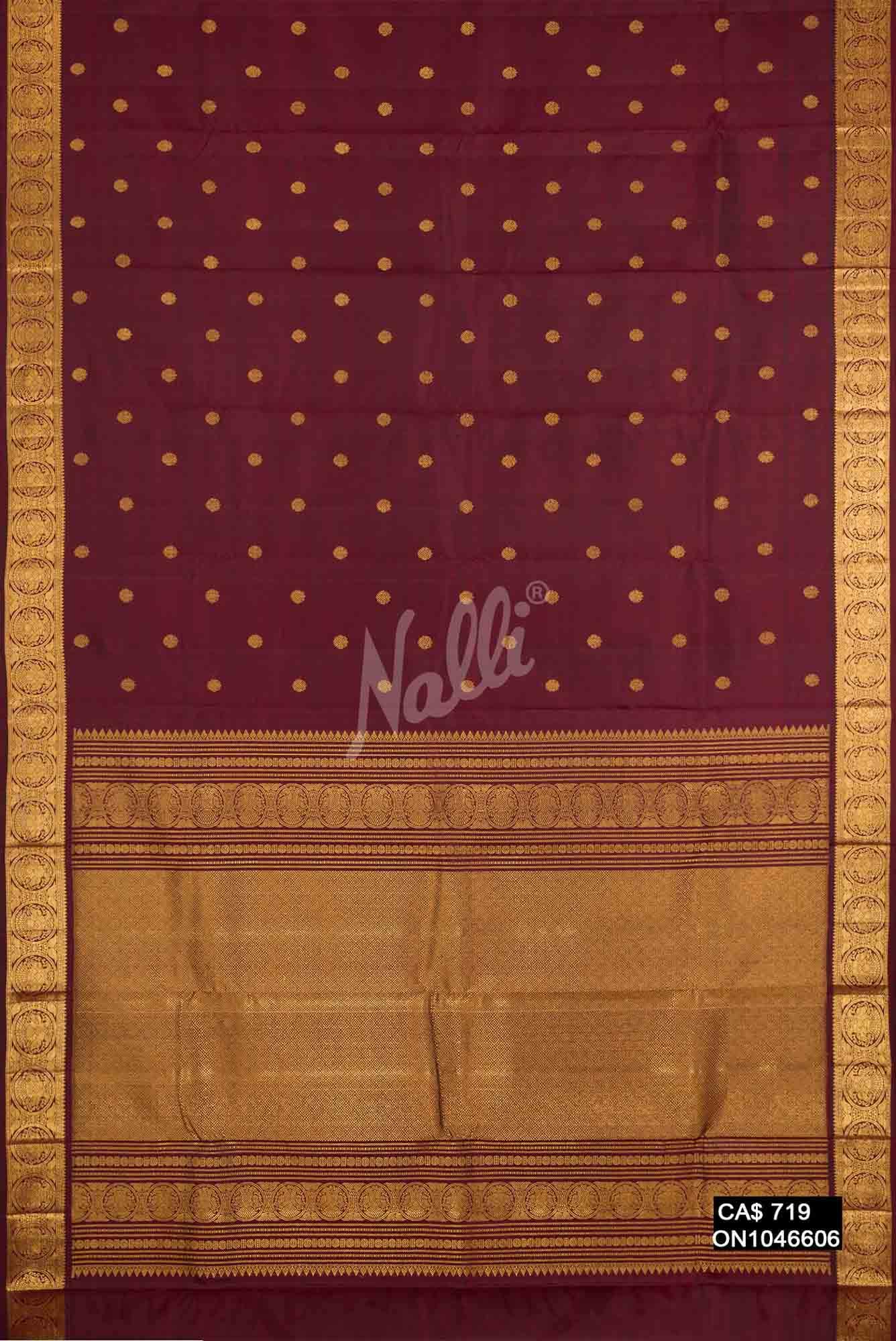 Maroon Kanchipuram Silk Saree