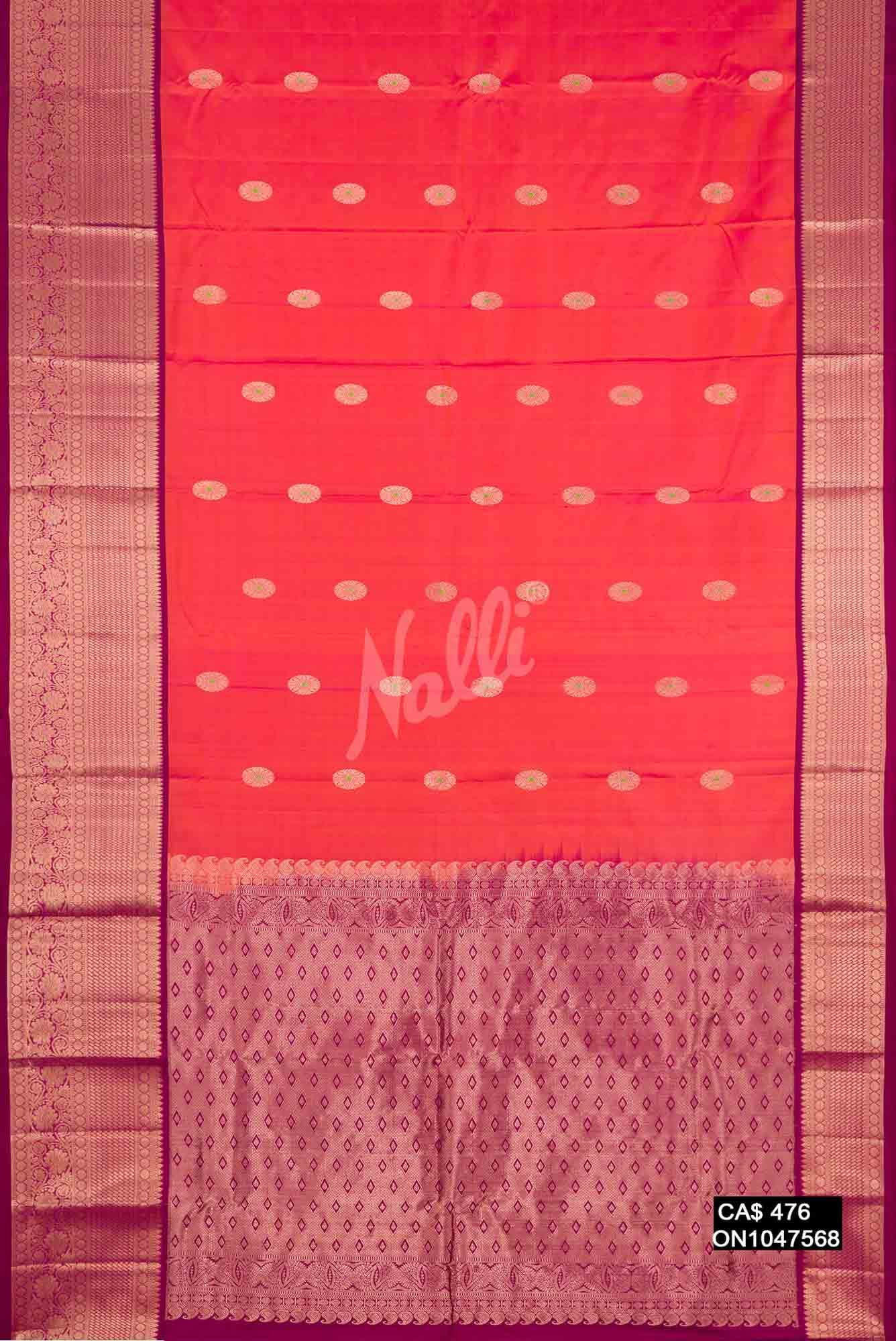 Dark Pink Kanchipuram Silk Saree