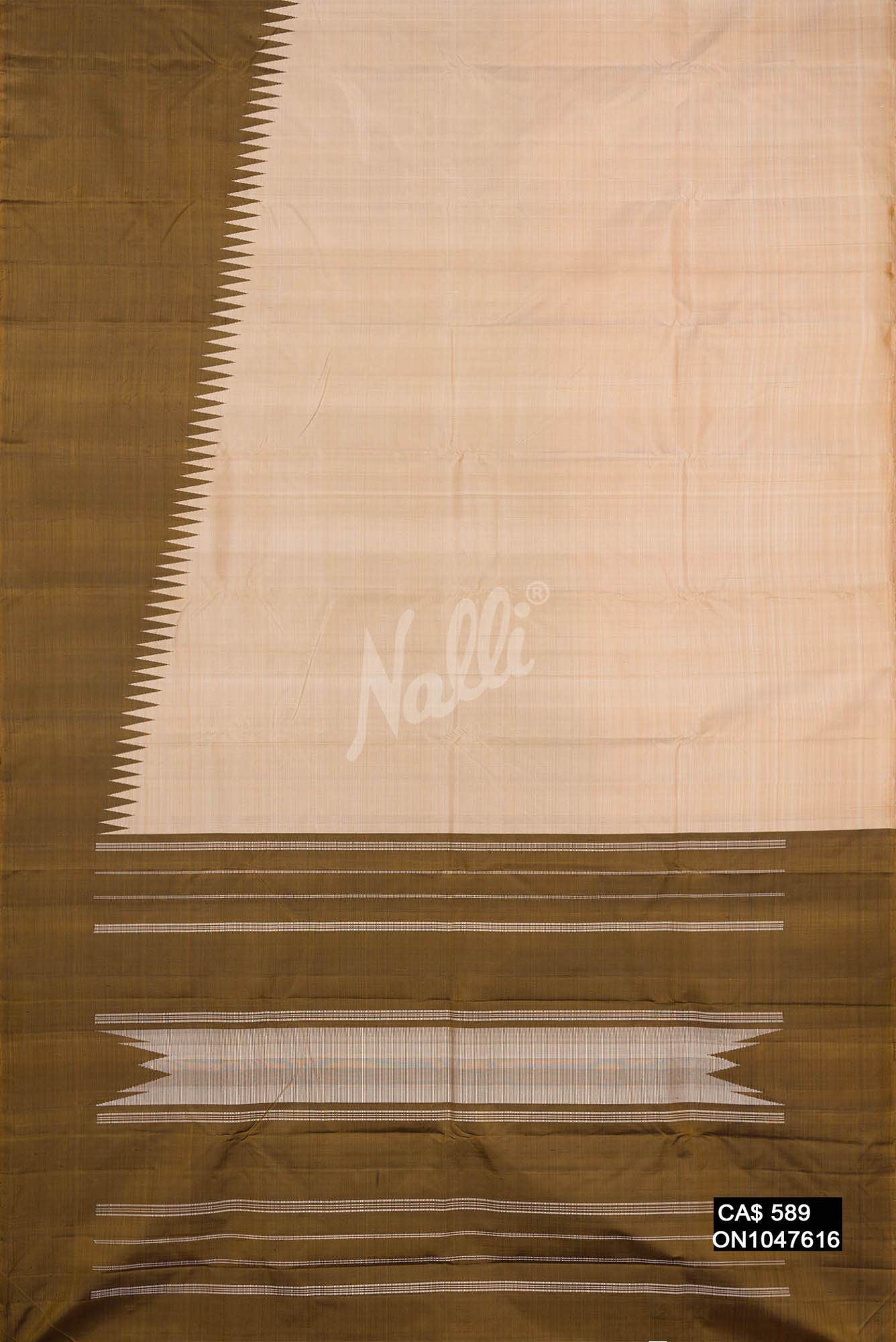 Cream Kanchipuram Silk Saree