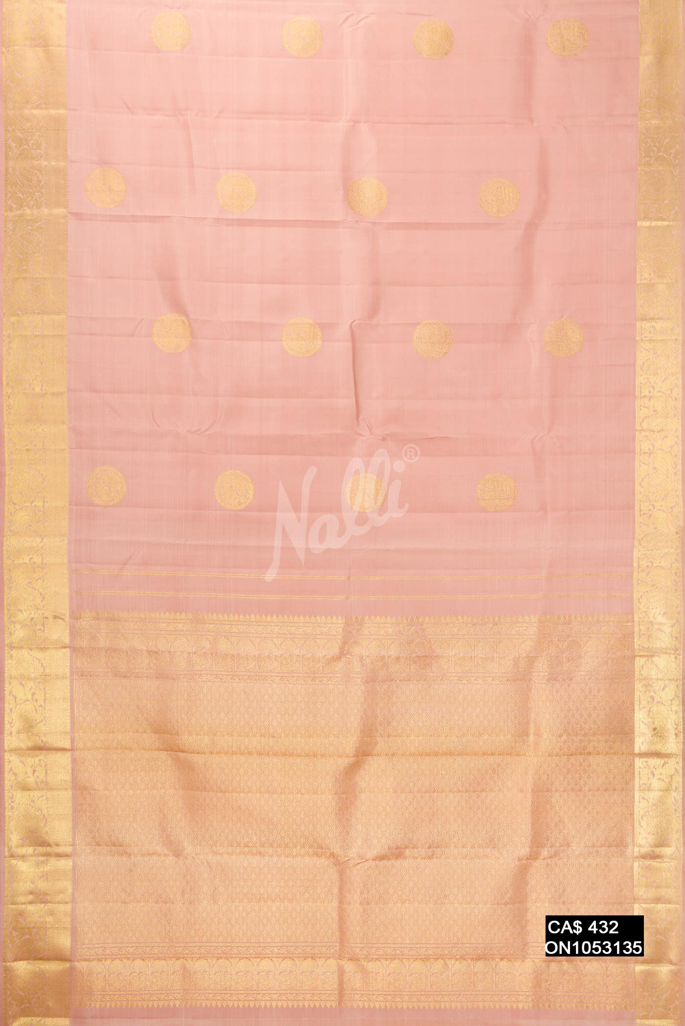 Rose Gold Kanchipuram Silk Saree
