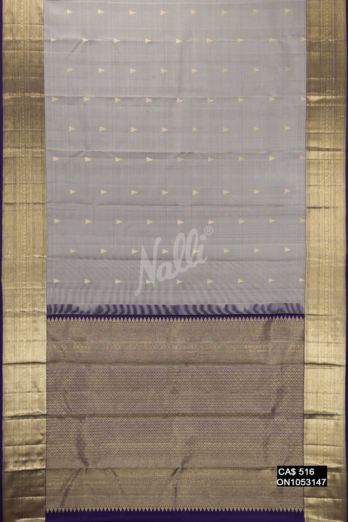 Grey Kanchipuram Silk Saree