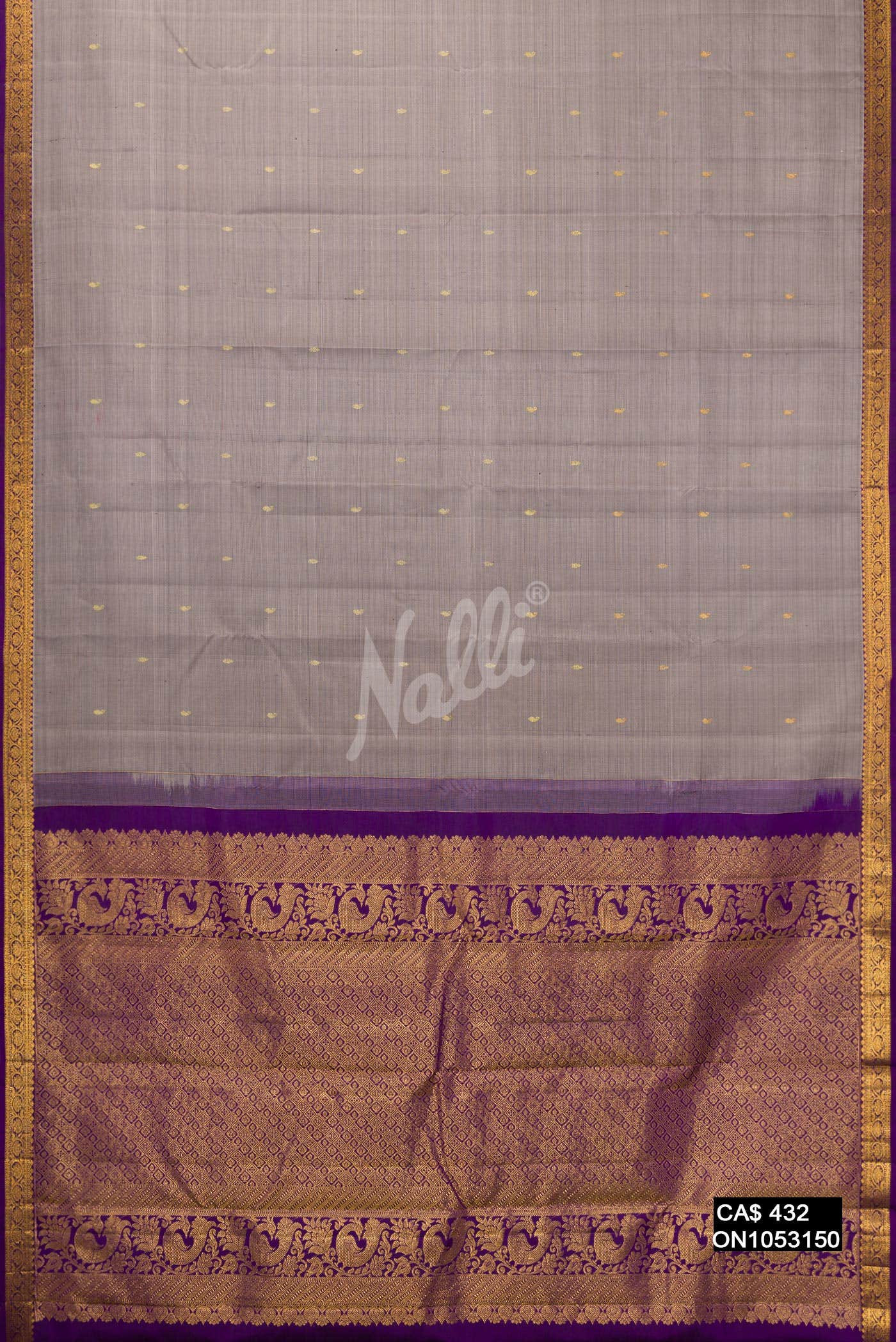 Grey Kanchipuram Silk Saree