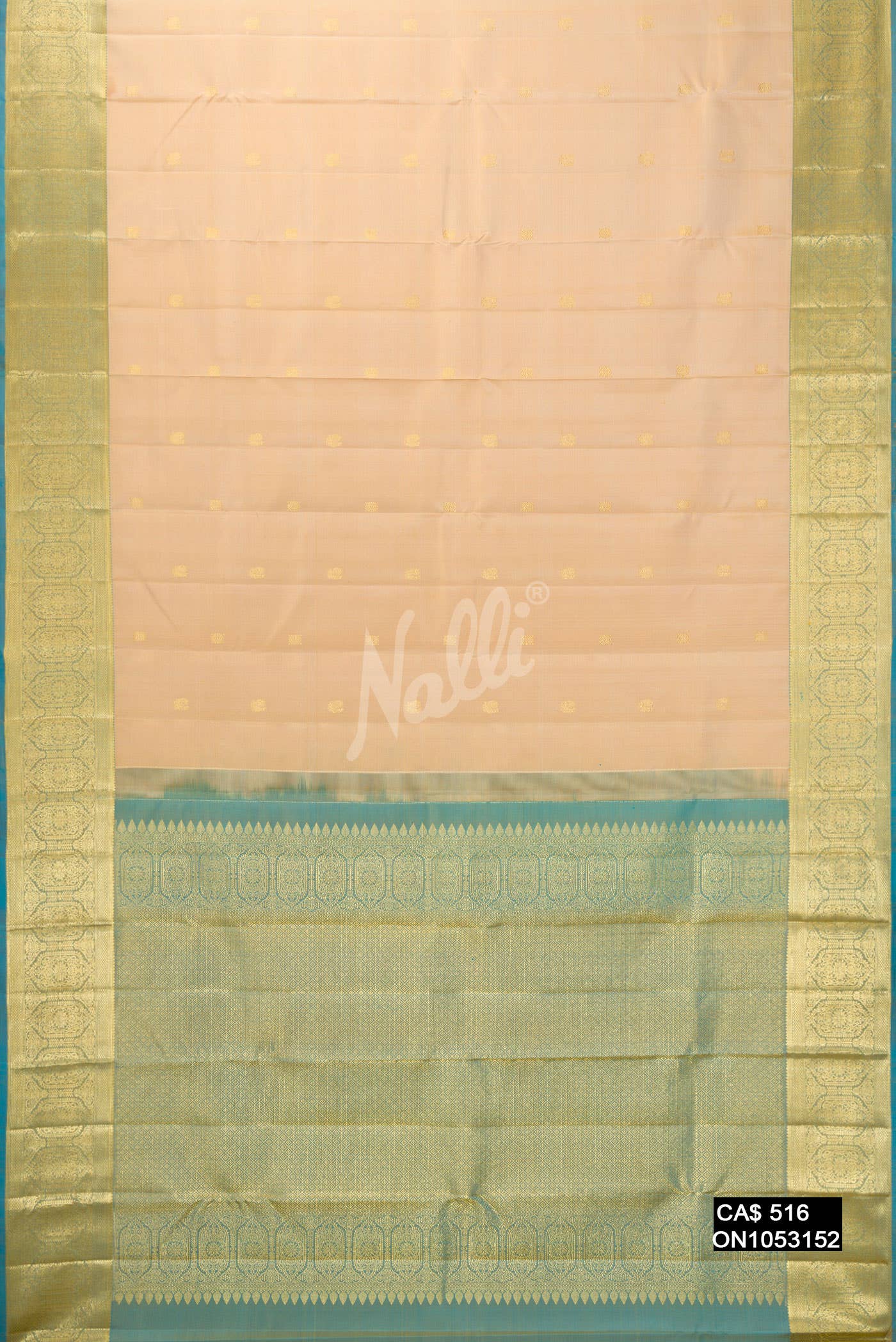Beige Kanchipuram Silk Saree