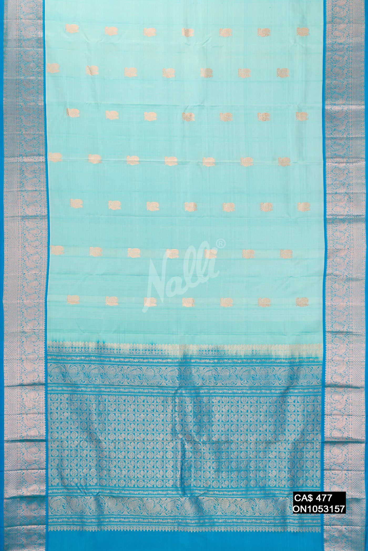 Light Blue Kanchipuram Silk Saree